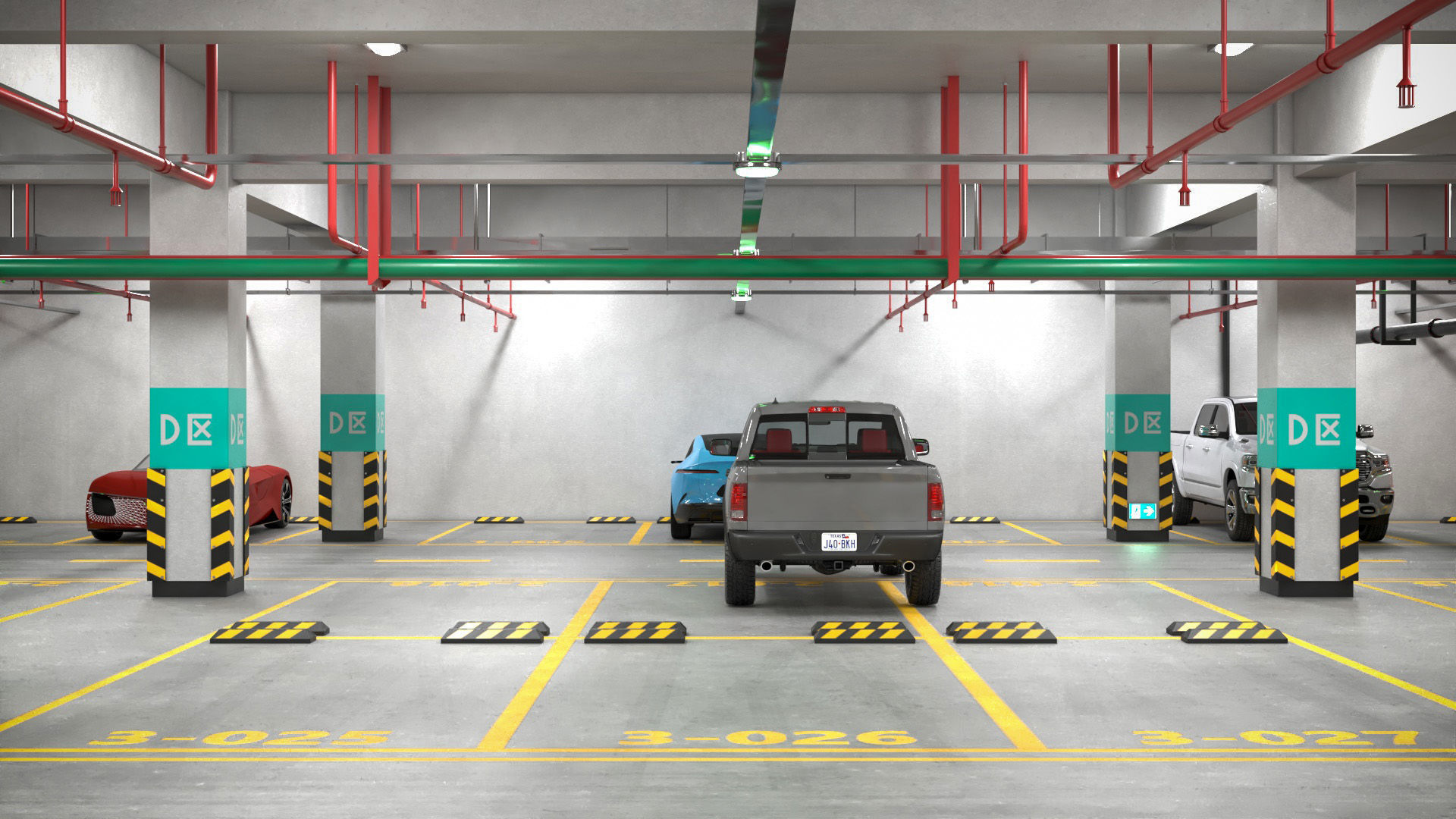 Filled Underground Parking 3D model_2