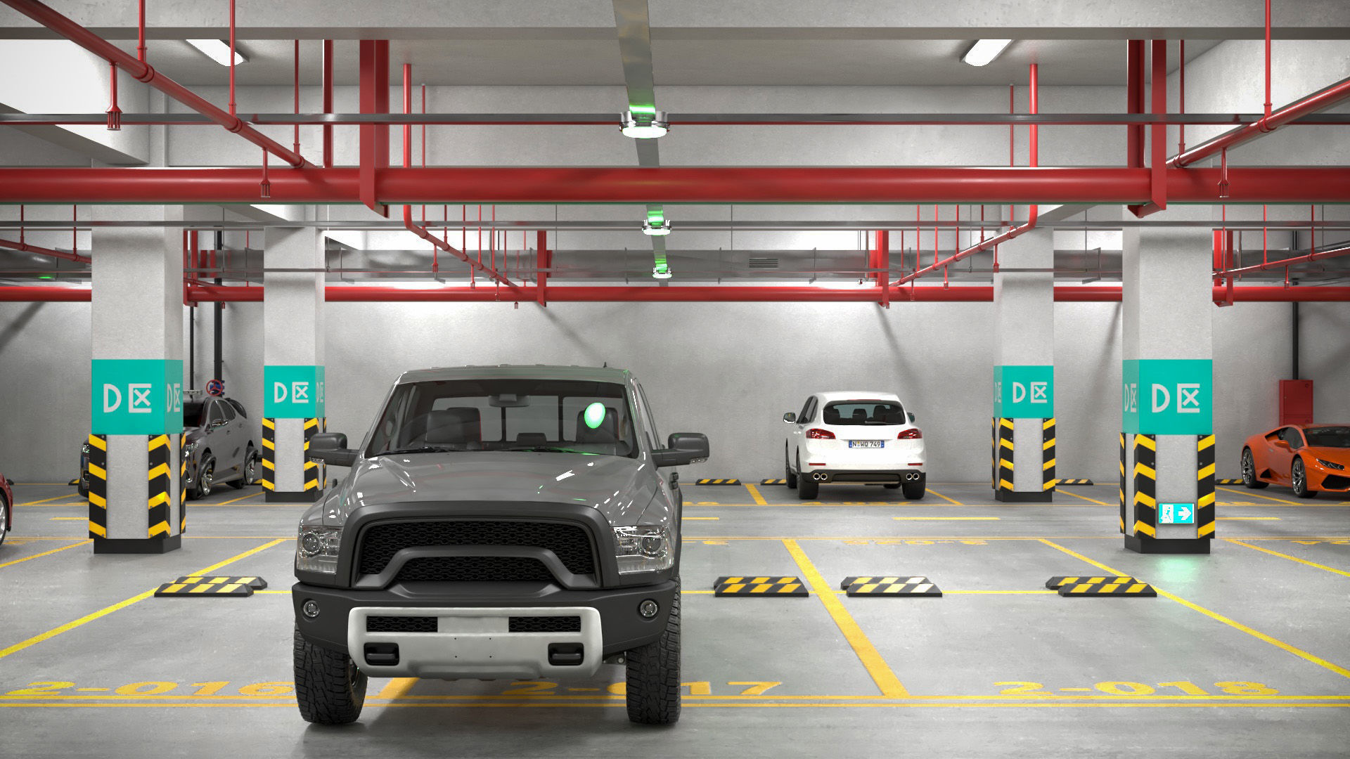 Filled Underground Parking 3D model_3