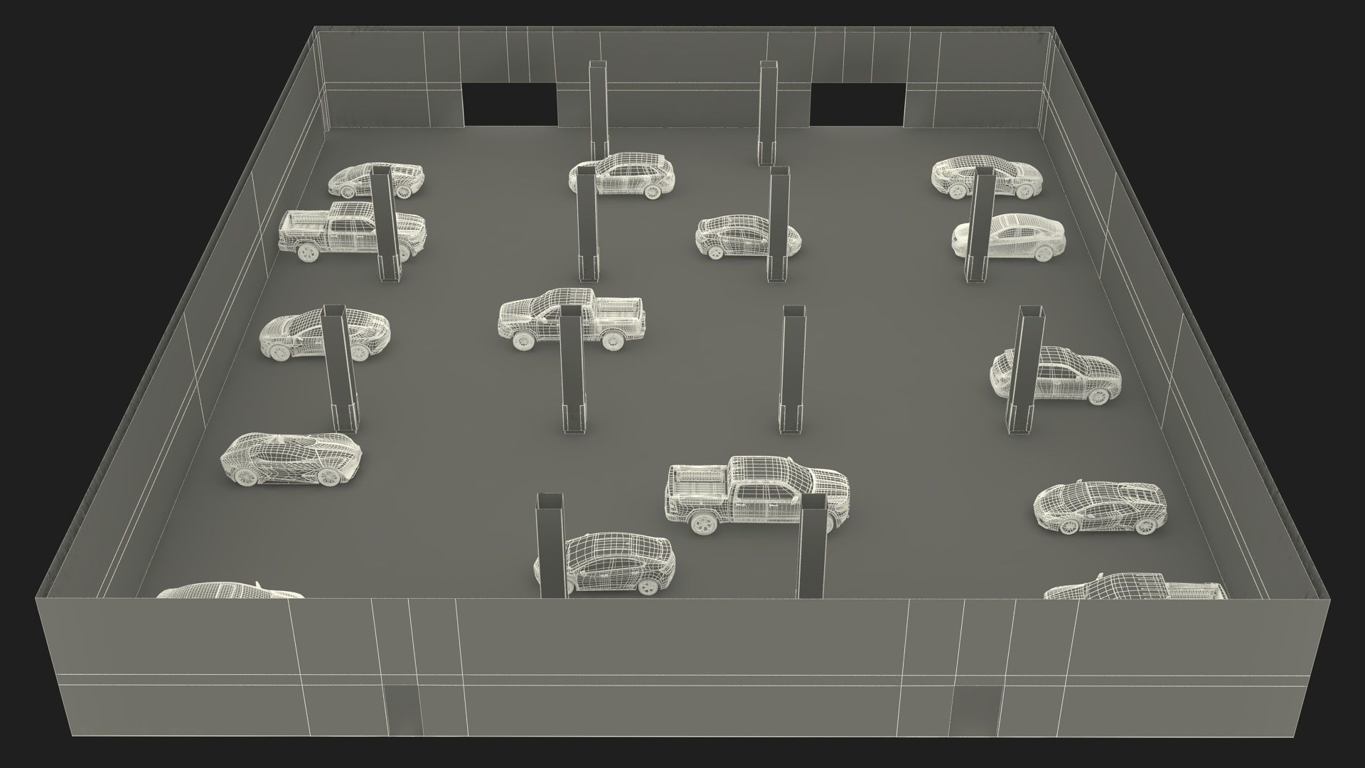 Filled Underground Parking 3D model_43