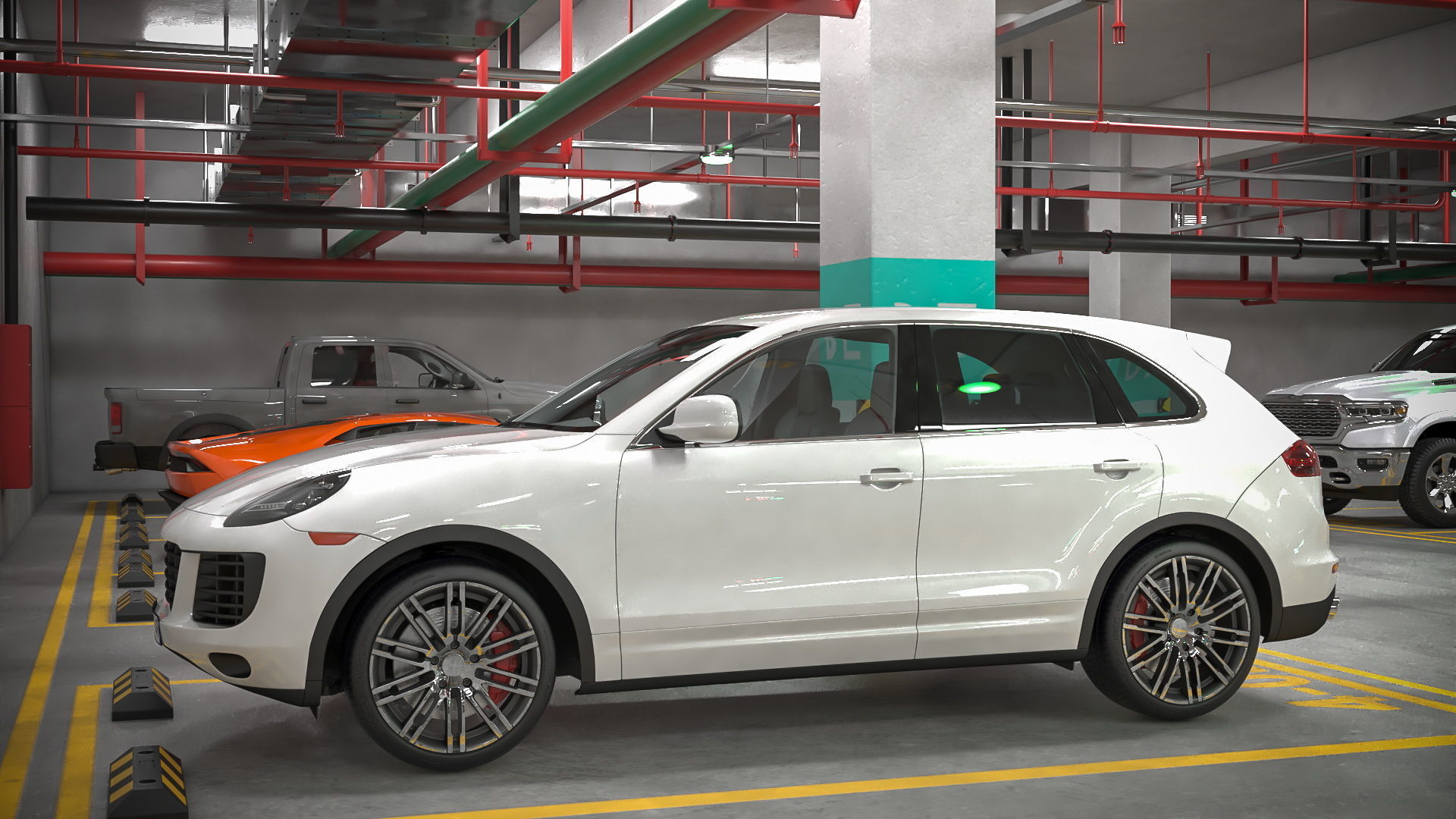 Filled Underground Parking 3D model_5