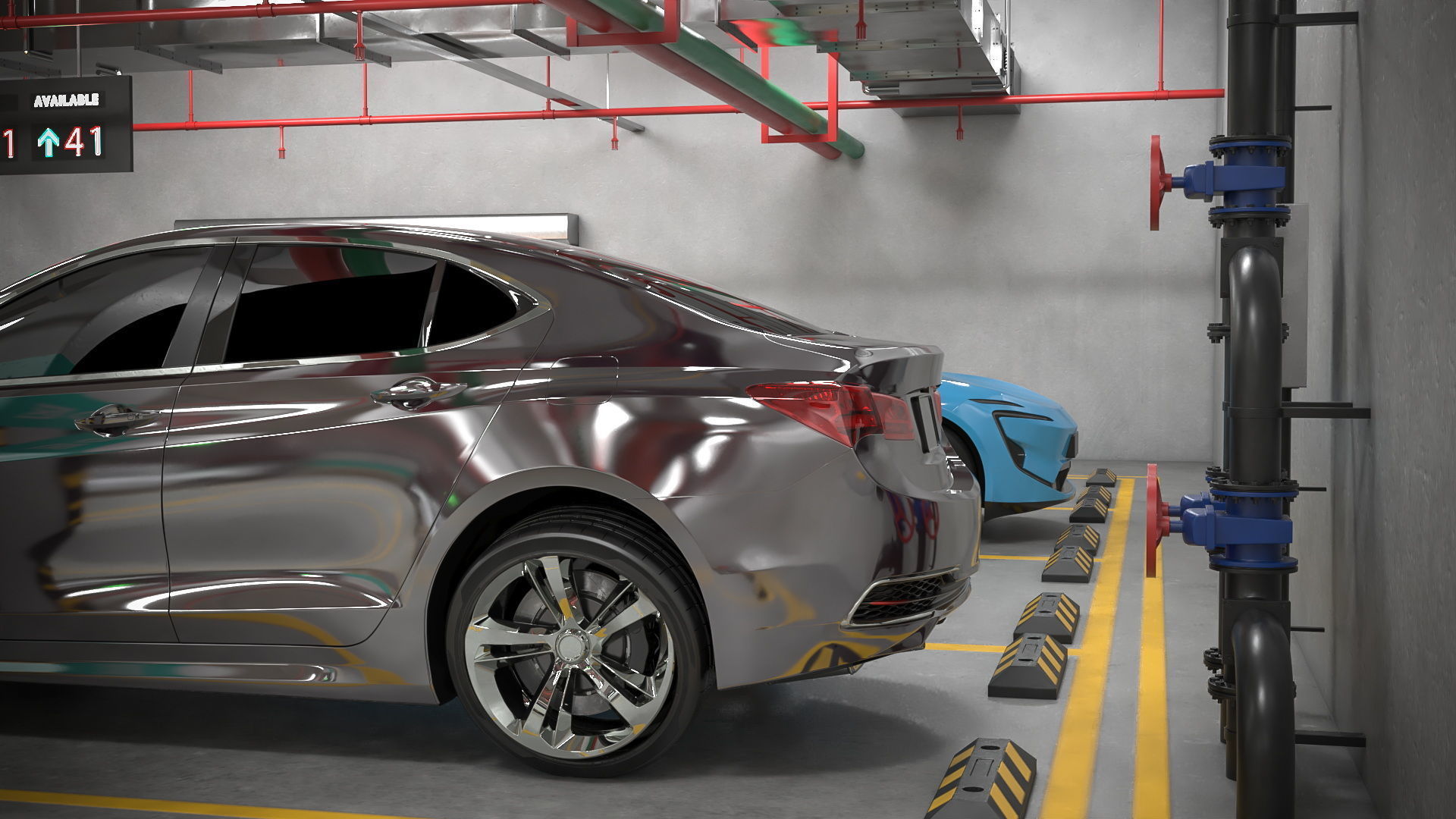 Filled Underground Parking 3D model_9