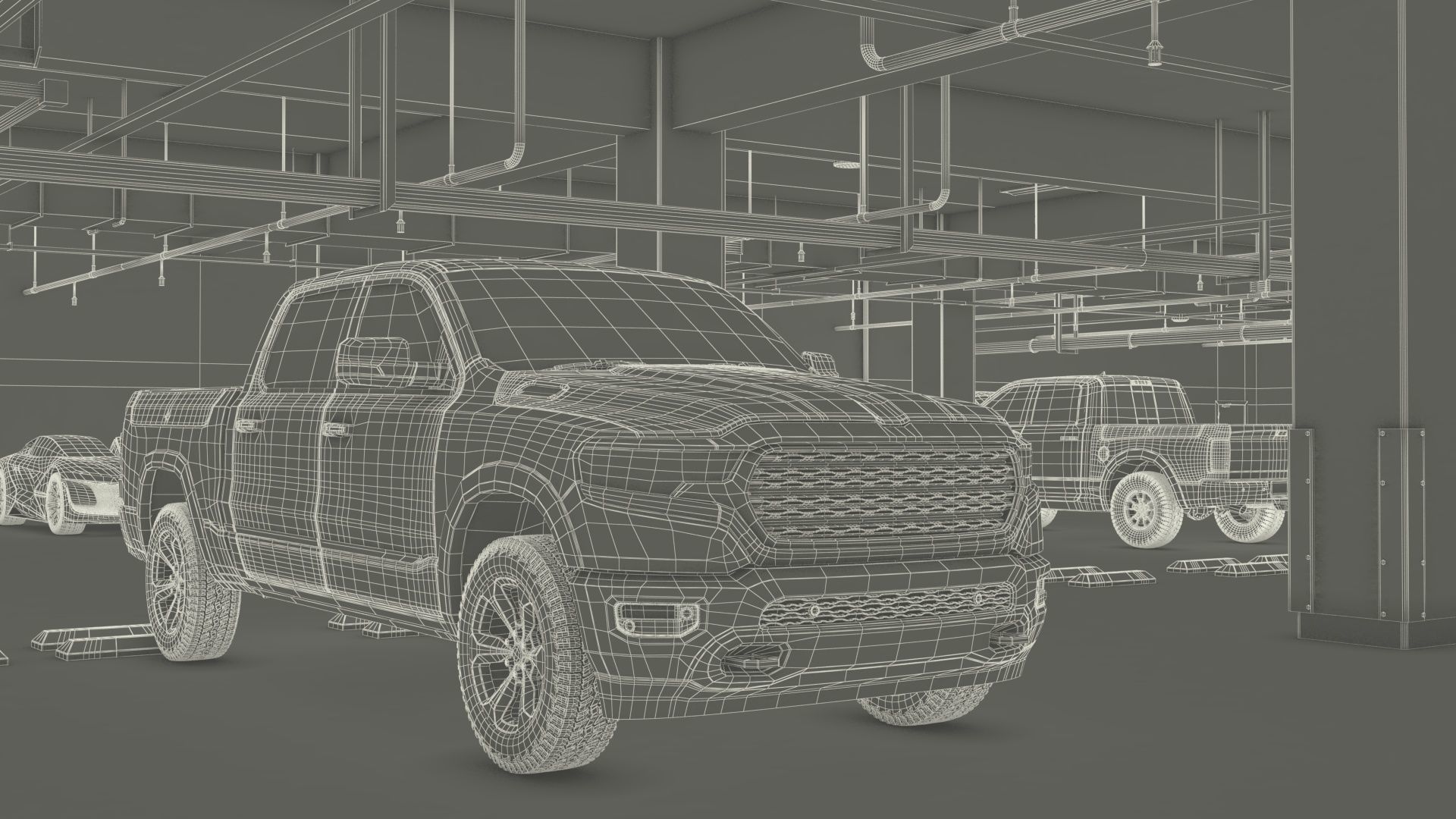 Filled Underground Parking 3D model_46