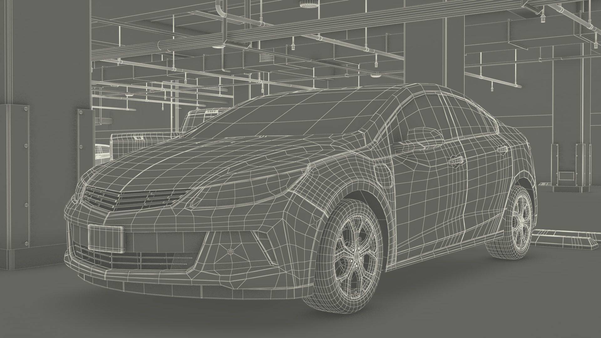 Filled Underground Parking 3D model_56