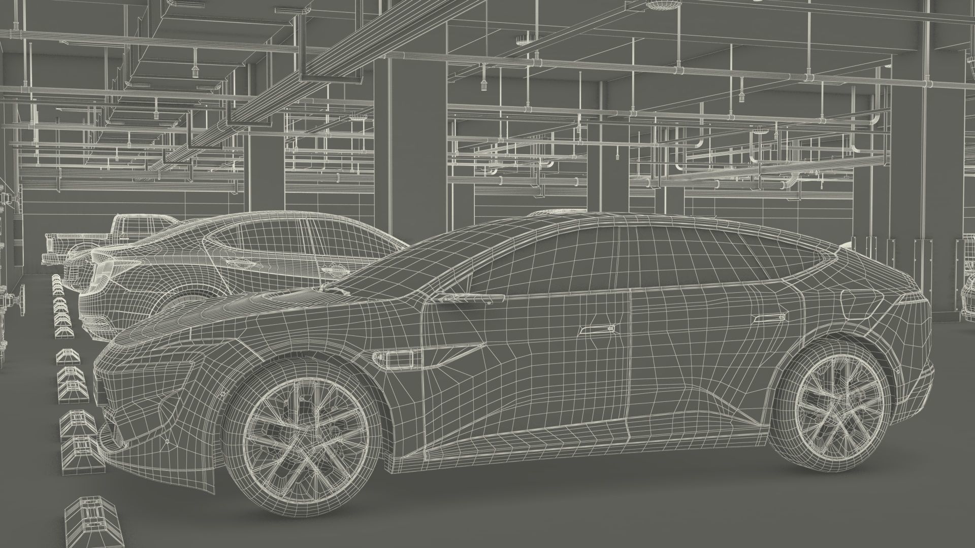 Filled Underground Parking 3D model_52