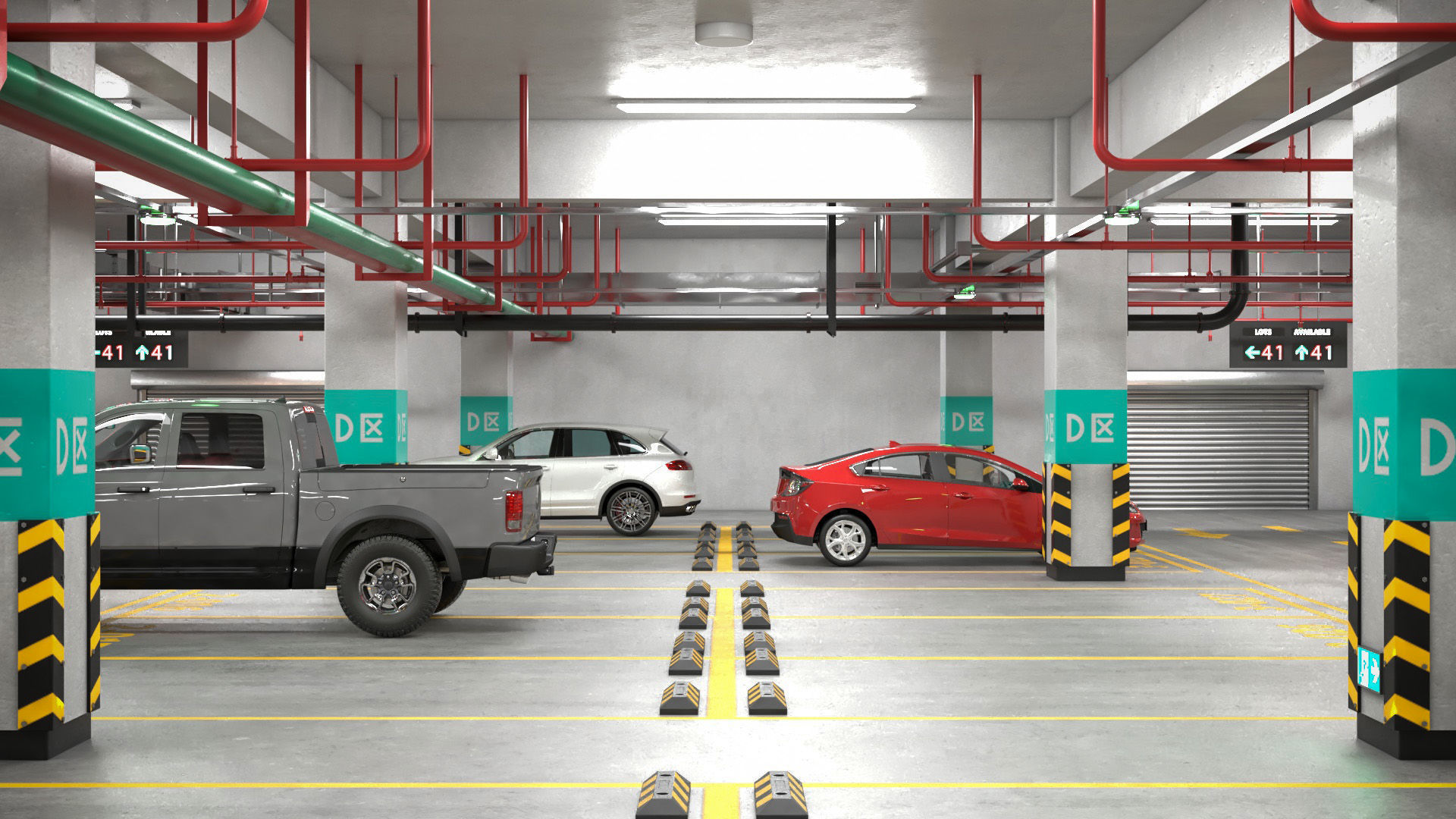 Filled Underground Parking 3D model_1