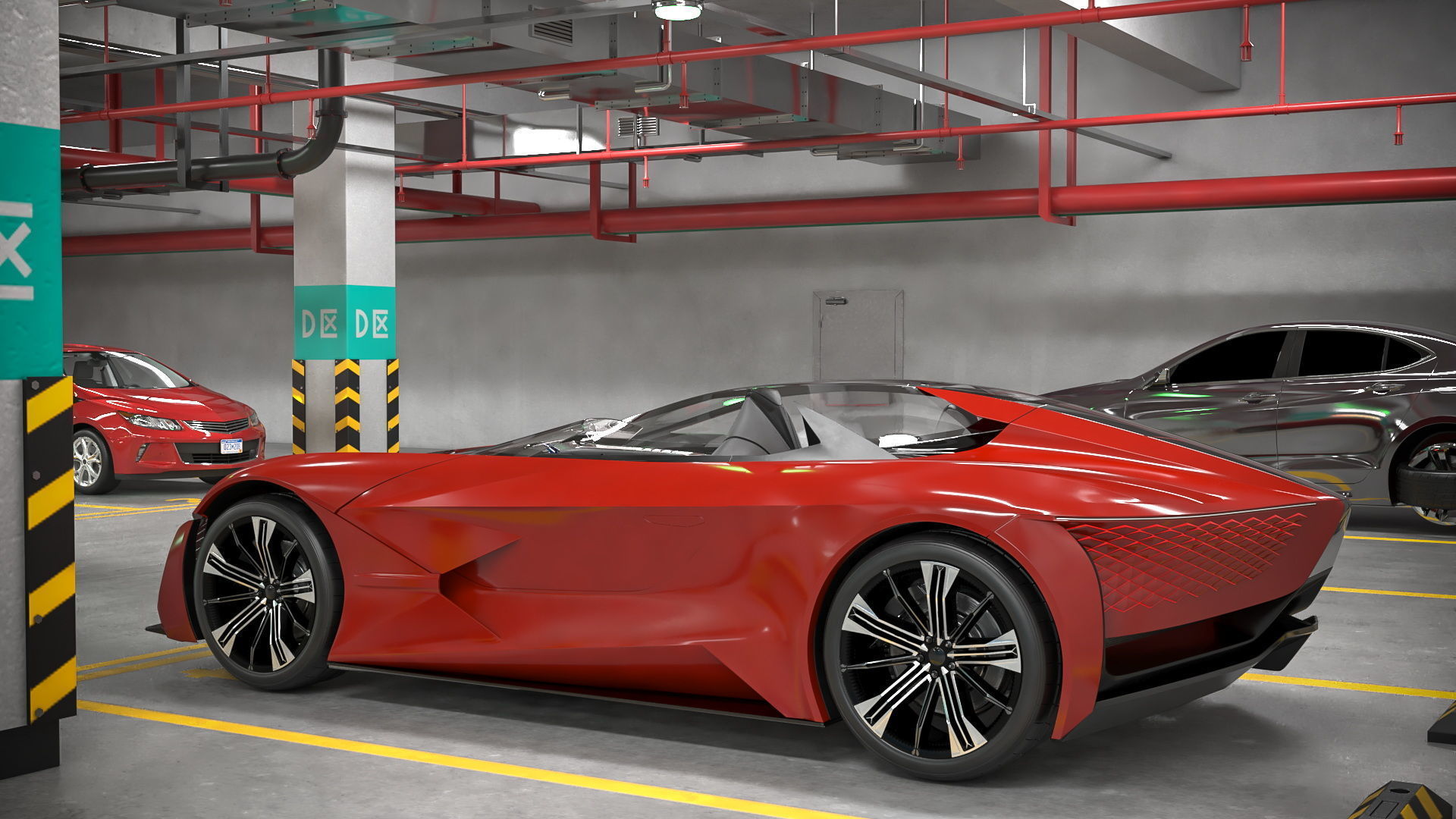 Filled Underground Parking 3D model_23