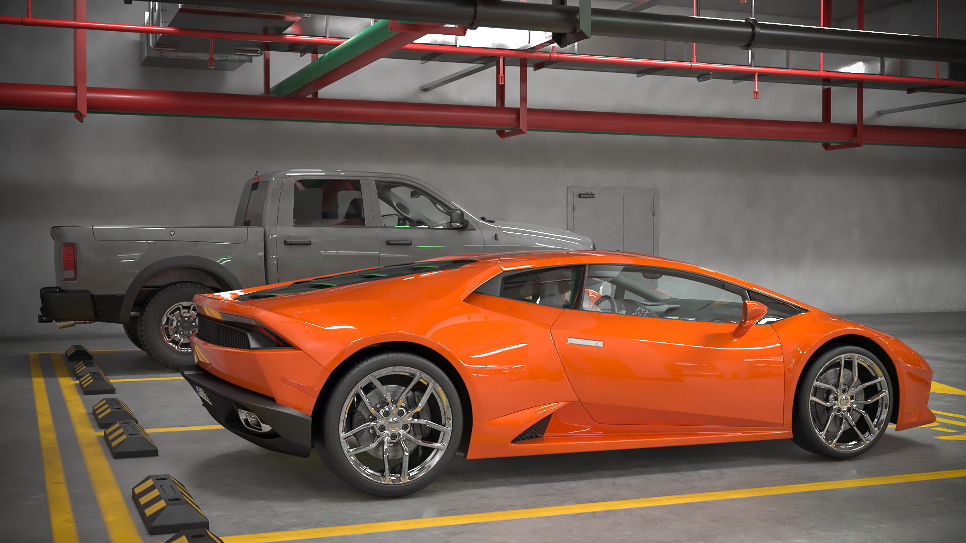 Filled Underground Parking 3D model_17