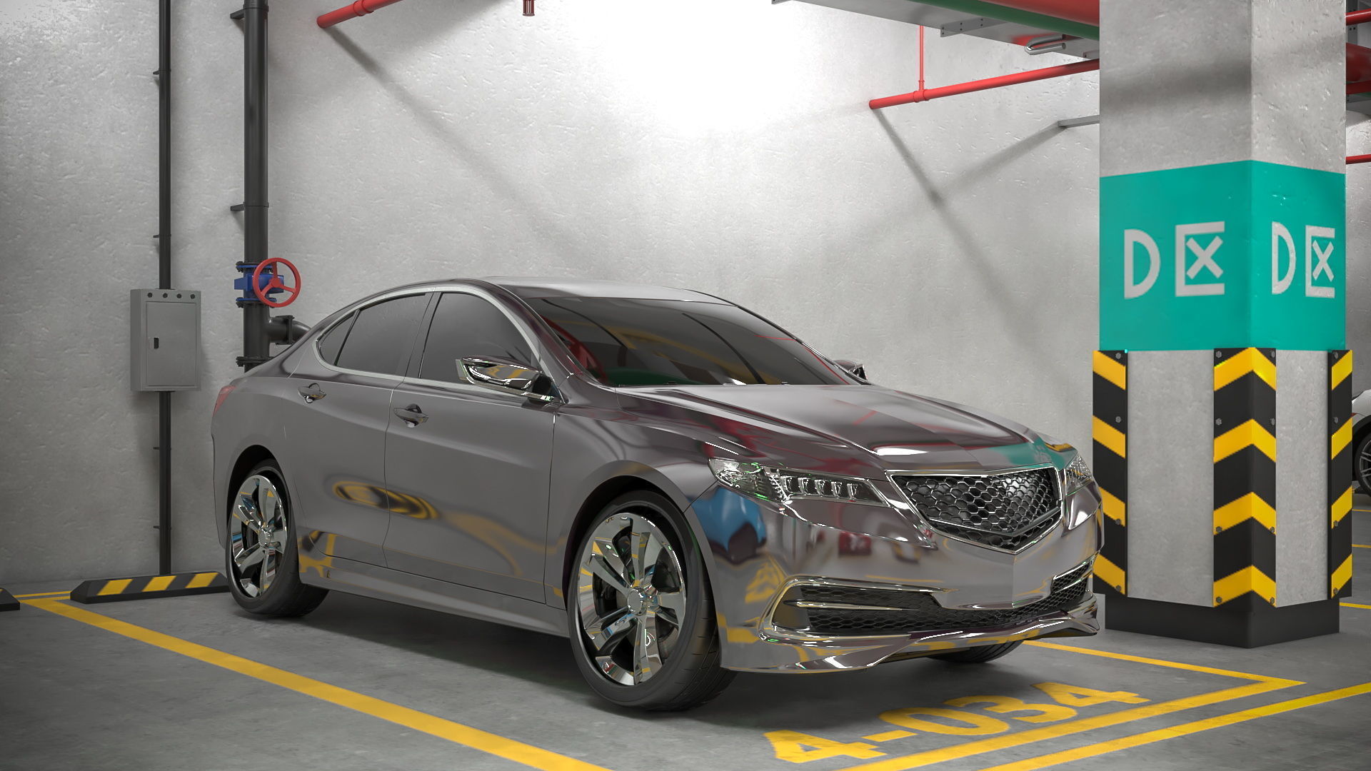 Filled Underground Parking 3D model_8