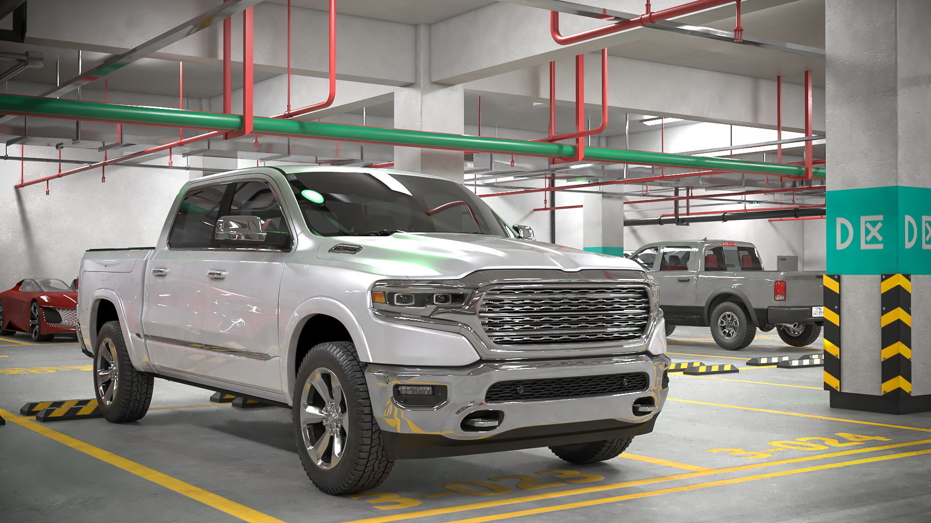 Filled Underground Parking 3D model_20