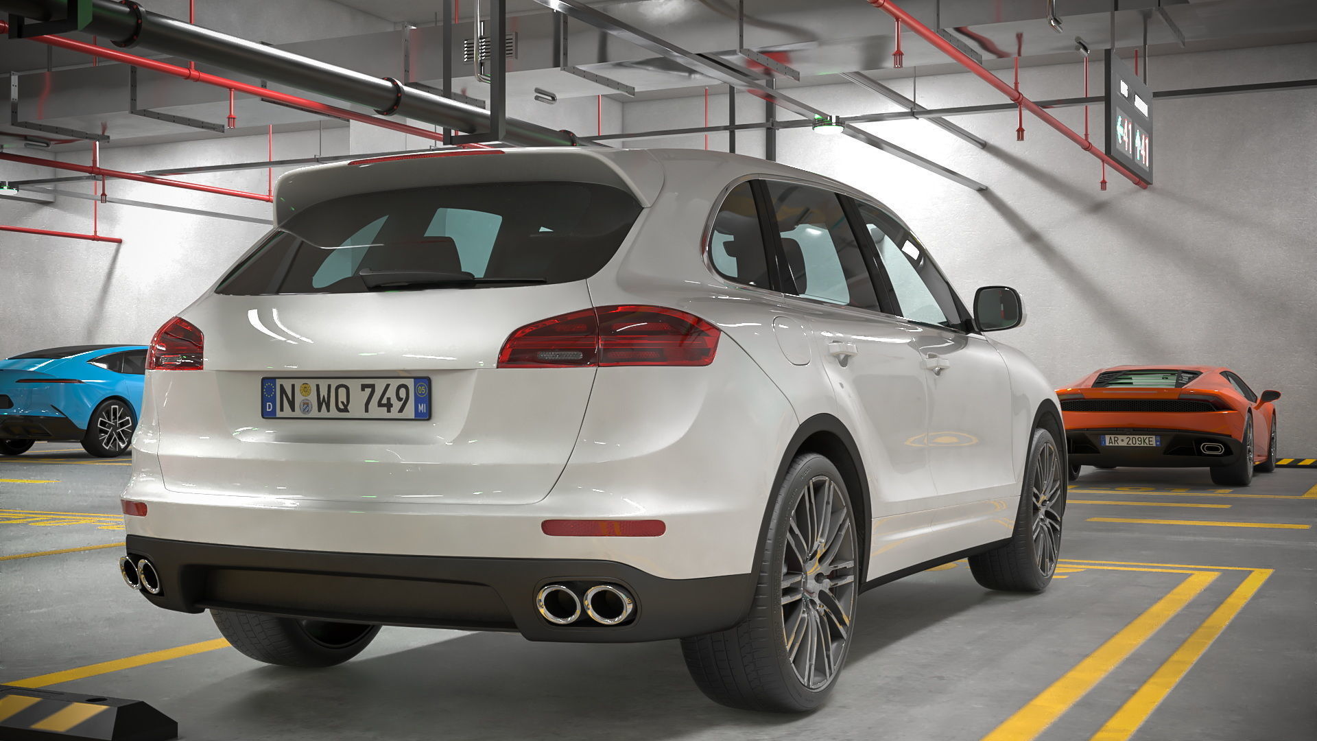 Filled Underground Parking 3D model_13