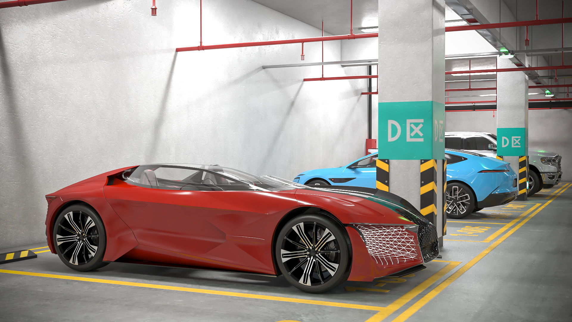 Filled Underground Parking 3D model_22