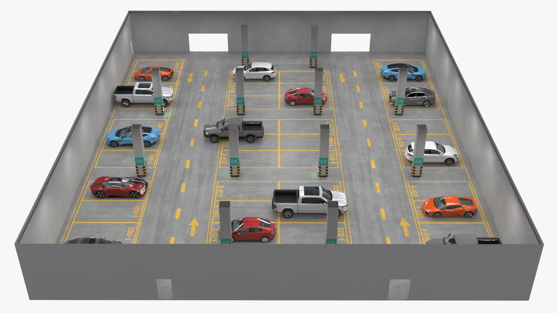 Filled Underground Parking 3D model_31