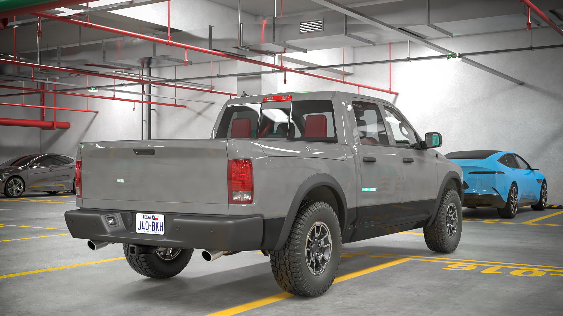 Filled Underground Parking 3D model_7