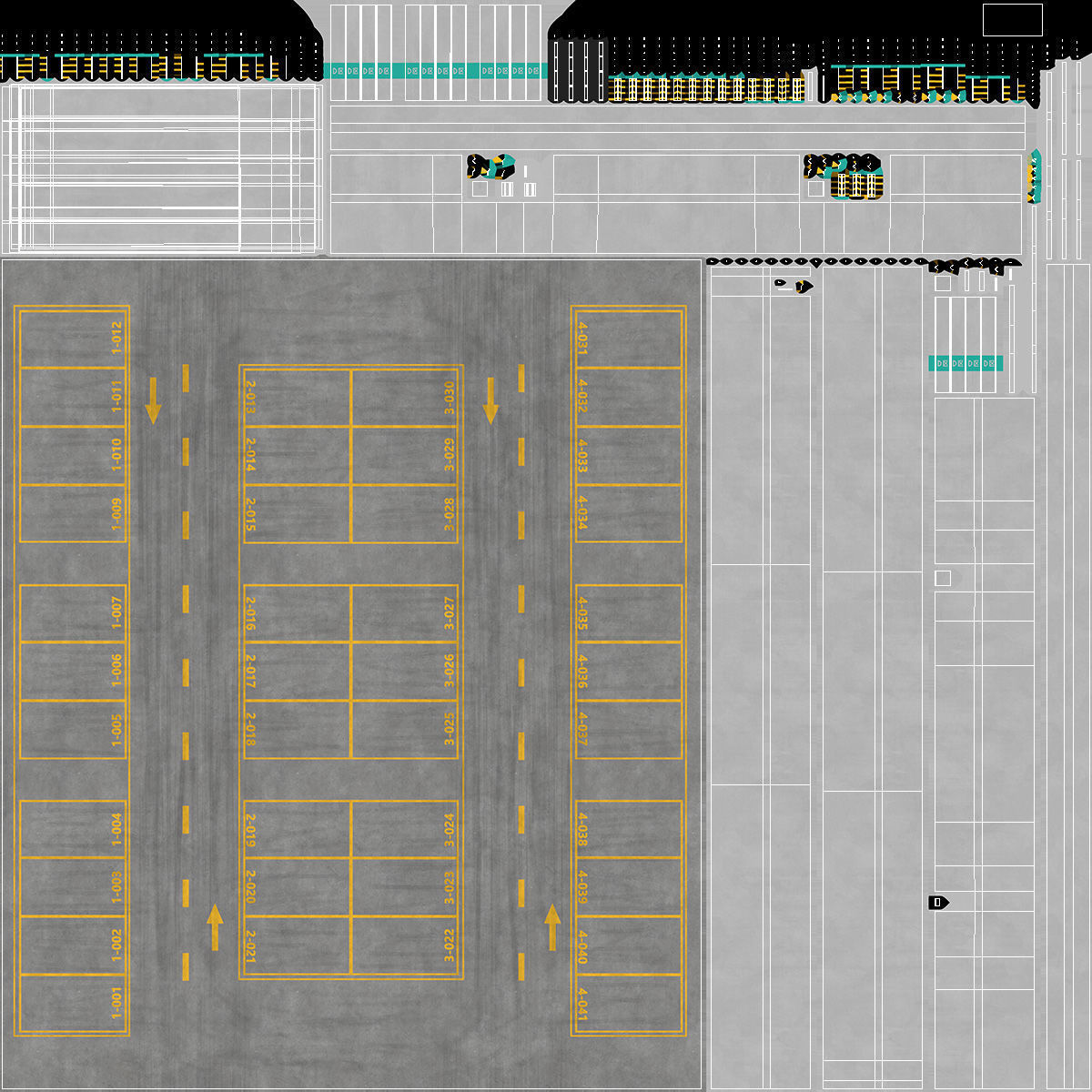 Filled Underground Parking 3D model_35