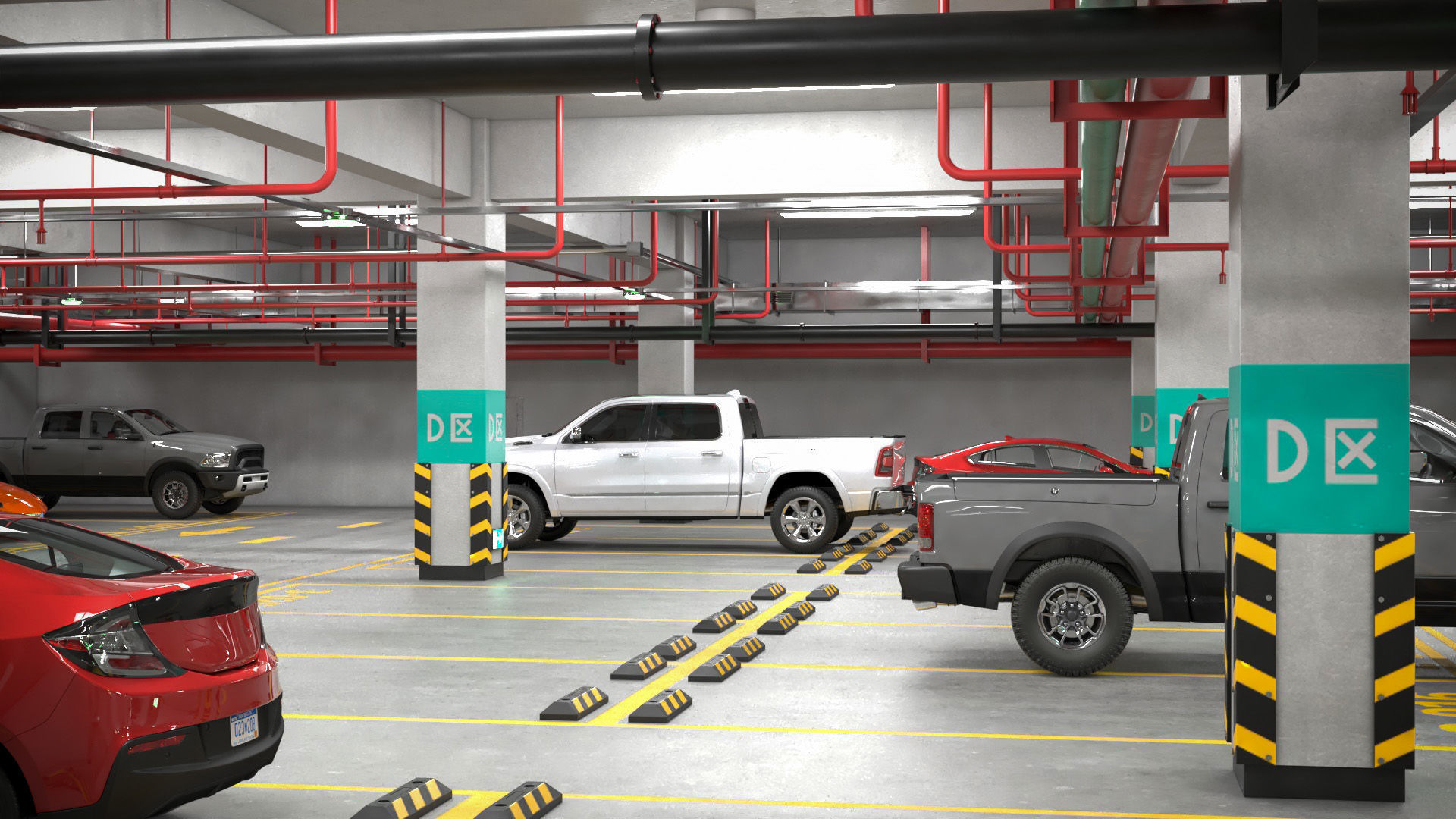 Filled Underground Parking 3D model_4