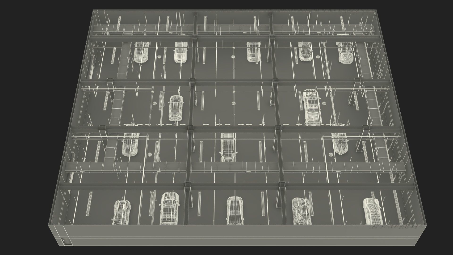 Filled Underground Parking 3D model_42