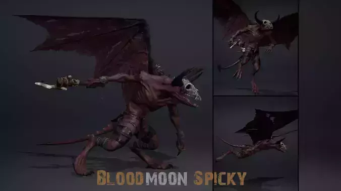 Bloodmoon Spicky Low-poly 3D model