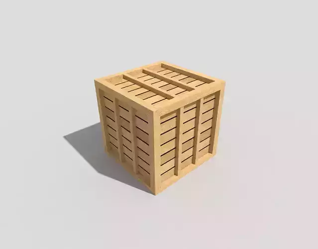 low poly wooden crate