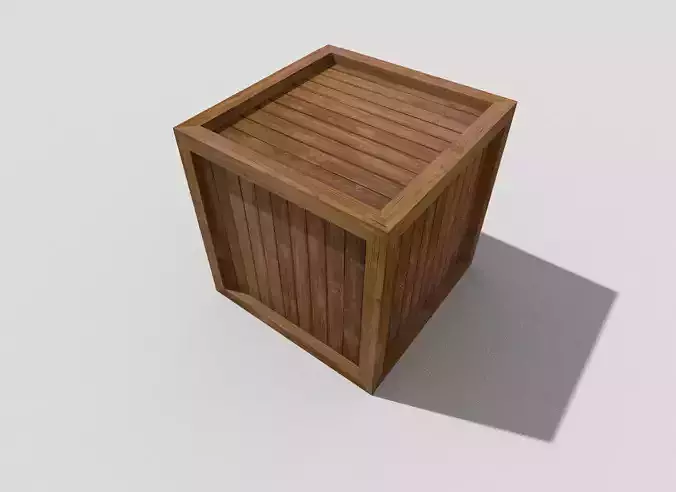 low poly wooden crate