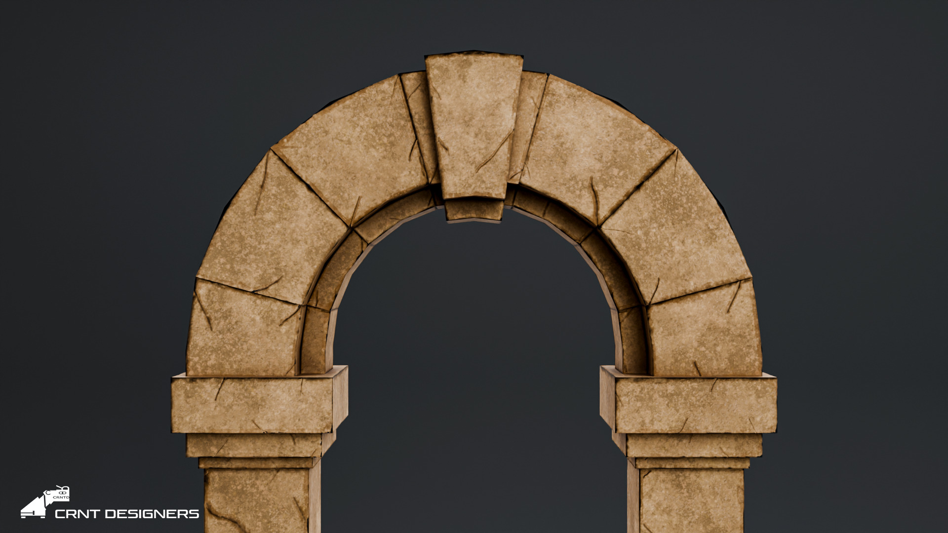 Ancient Stone Arch Low-poly 3D model_8