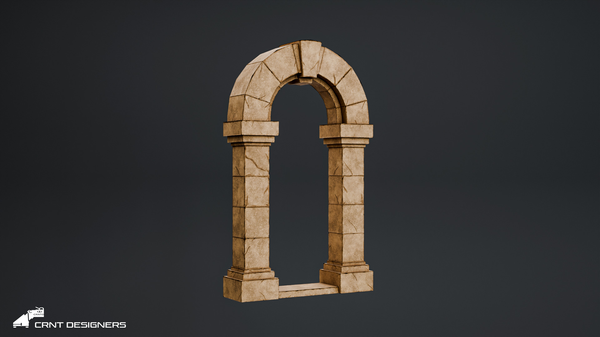 Ancient Stone Arch Low-poly 3D model_3