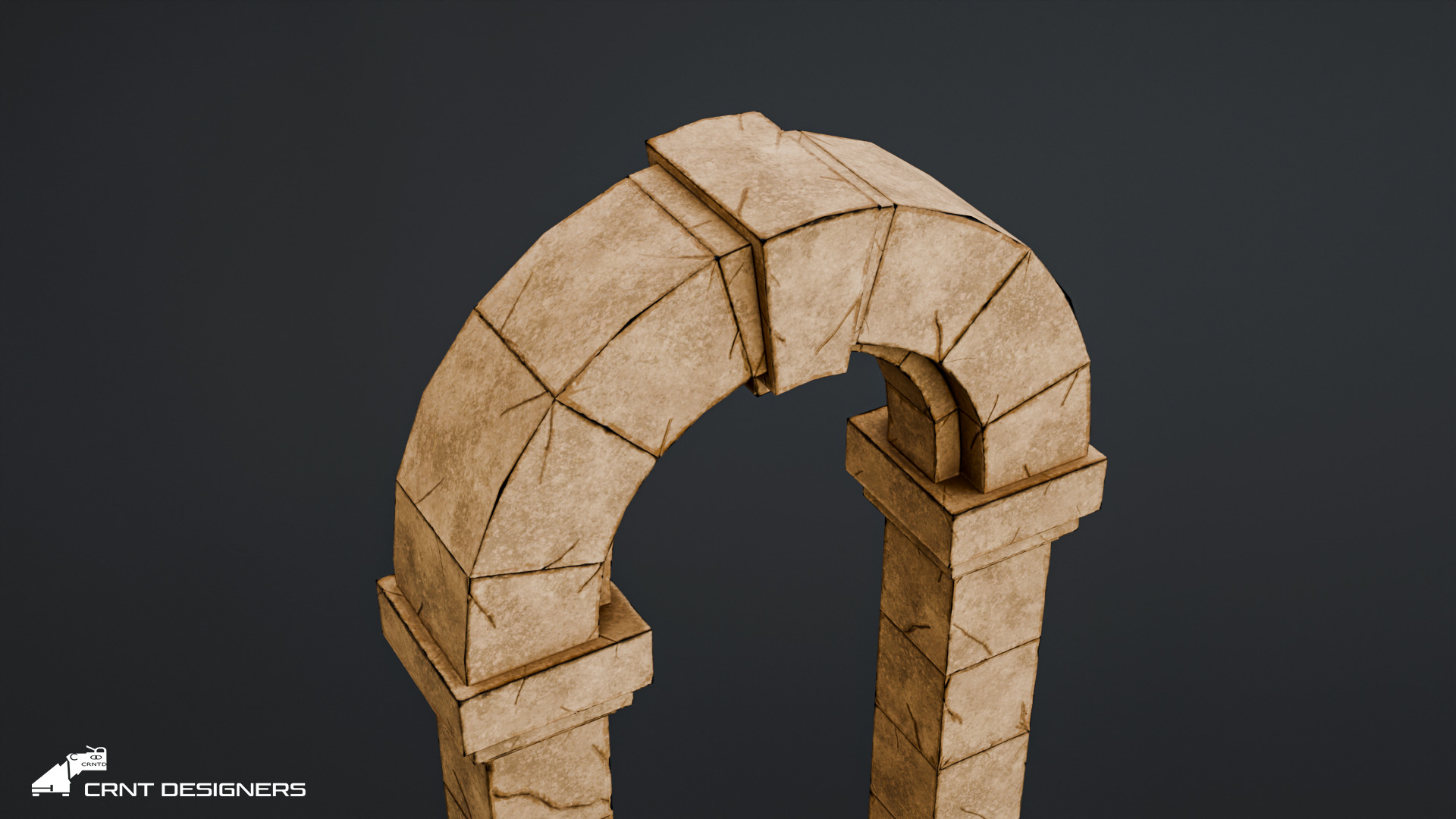 Ancient Stone Arch Low-poly 3D model_11