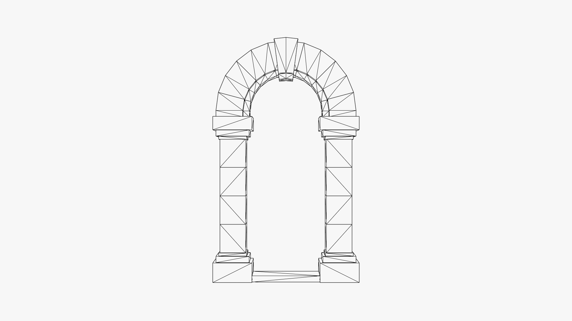 Ancient Stone Arch Low-poly 3D model_2