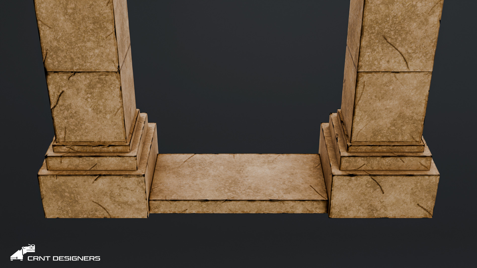 Ancient Stone Arch Low-poly 3D model_14