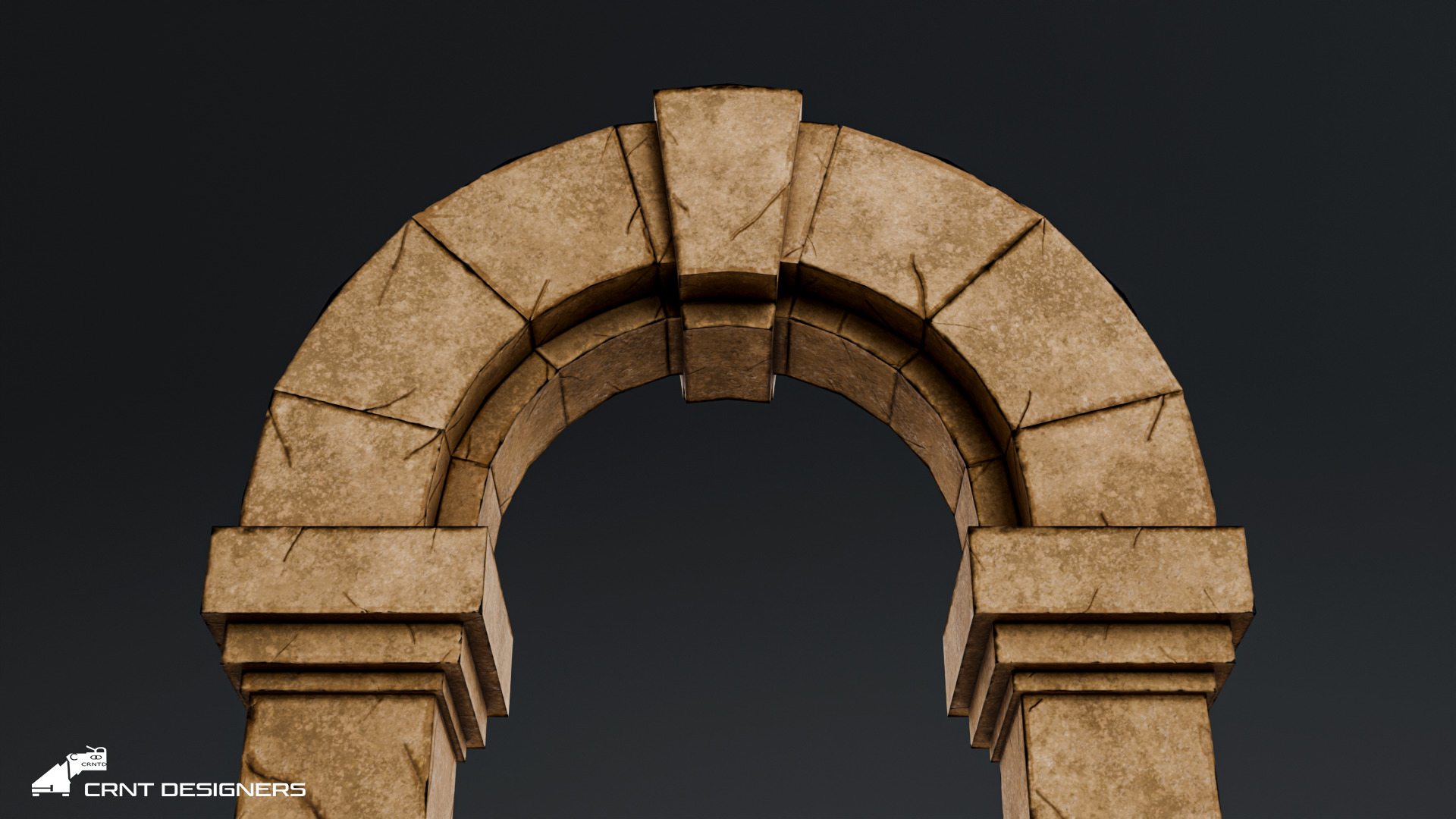 Ancient Stone Arch Low-poly 3D model_12