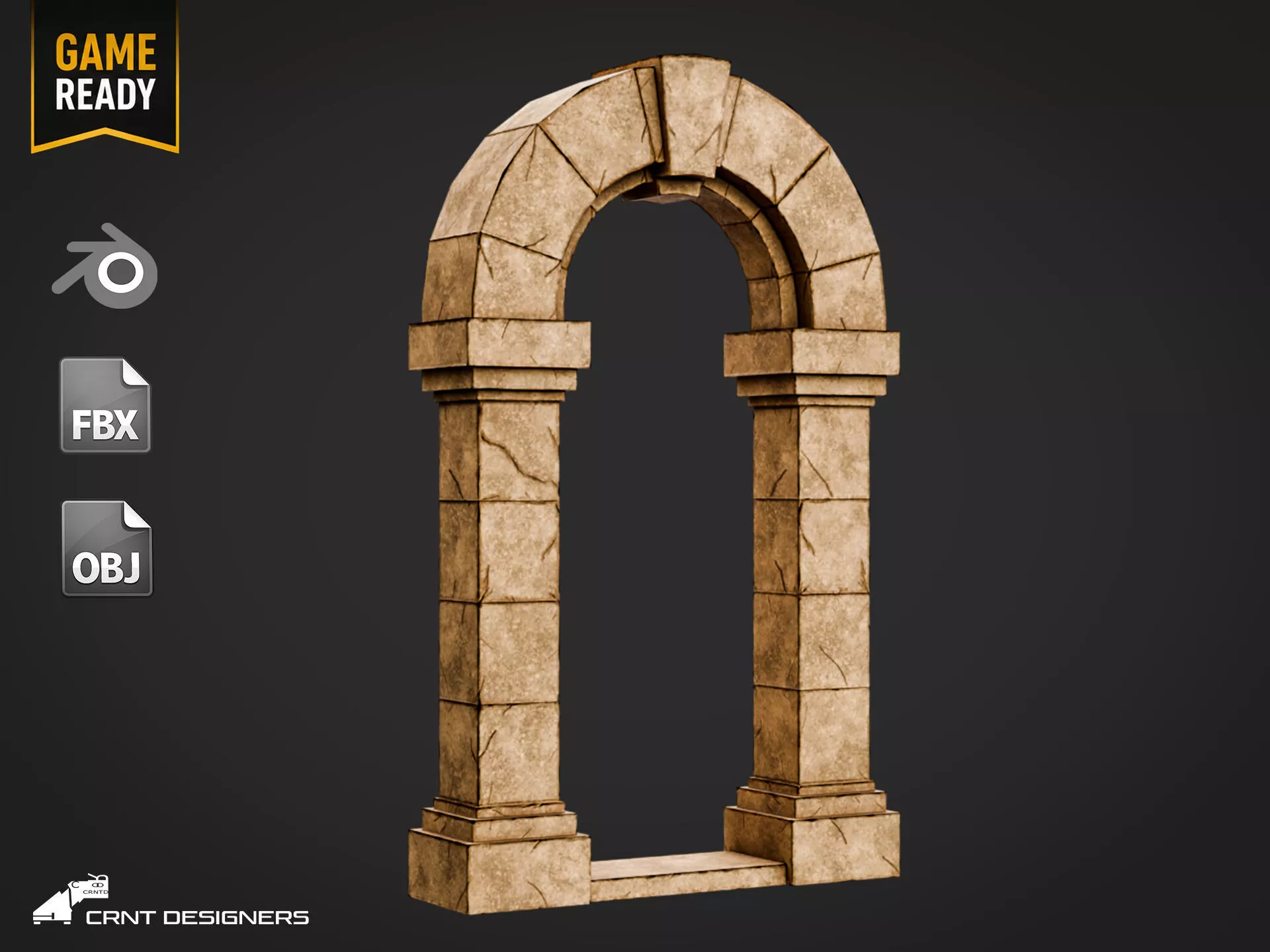 Ancient Stone Arch - Game Ready - UE4 And UE5 Optimized Low-poly 3D model