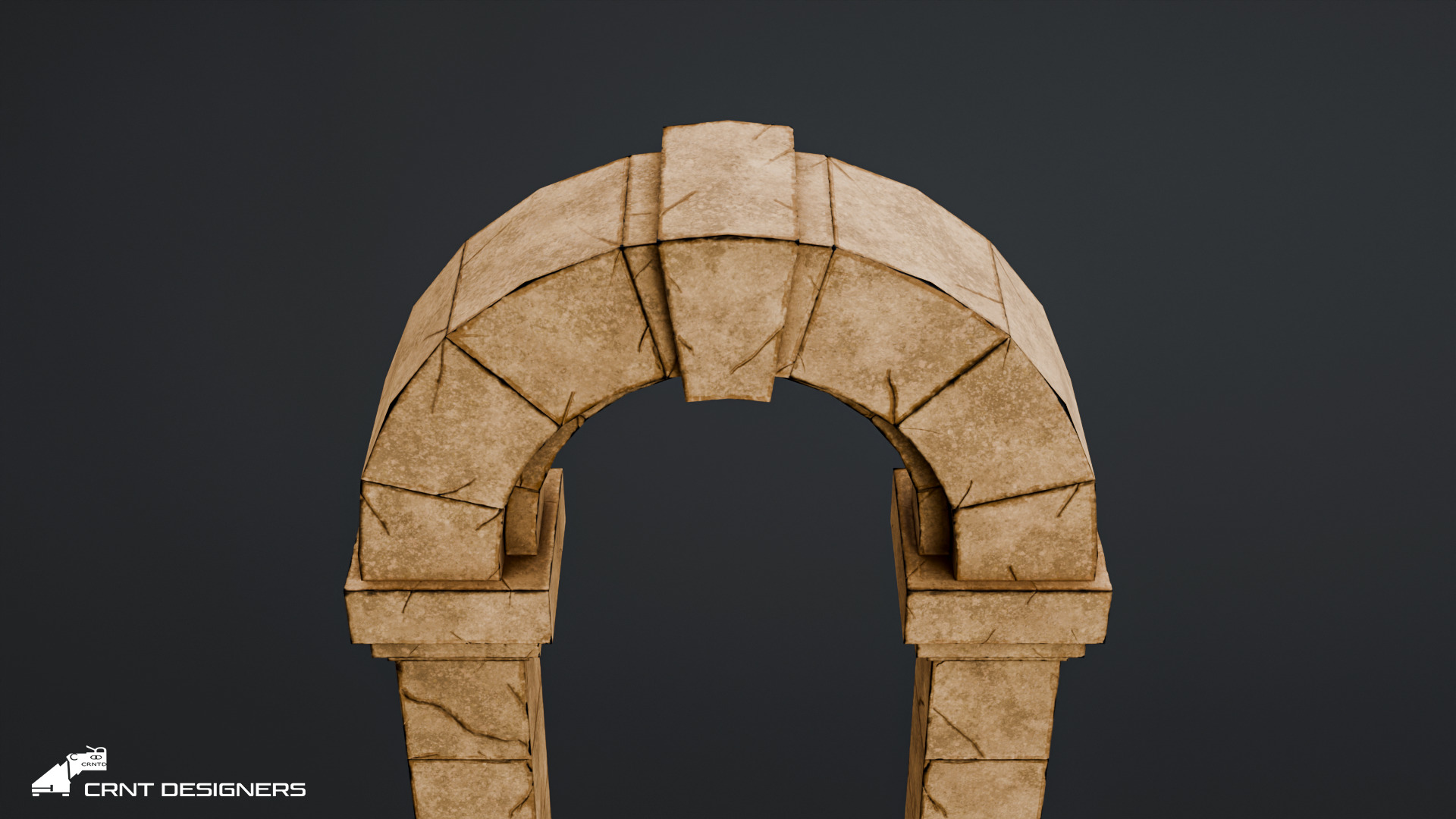 Ancient Stone Arch Low-poly 3D model_9