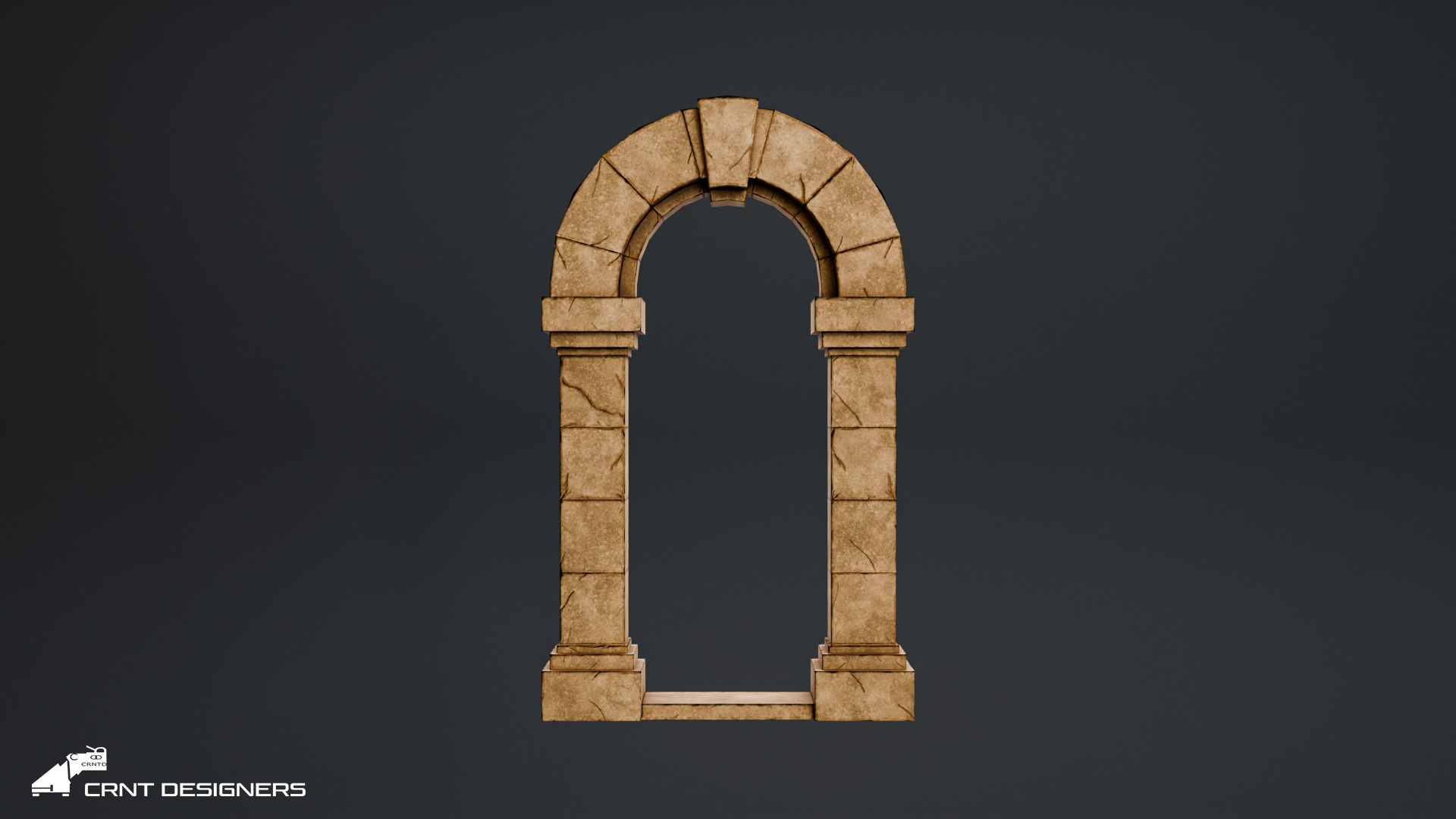 Ancient Stone Arch Low-poly 3D model_1