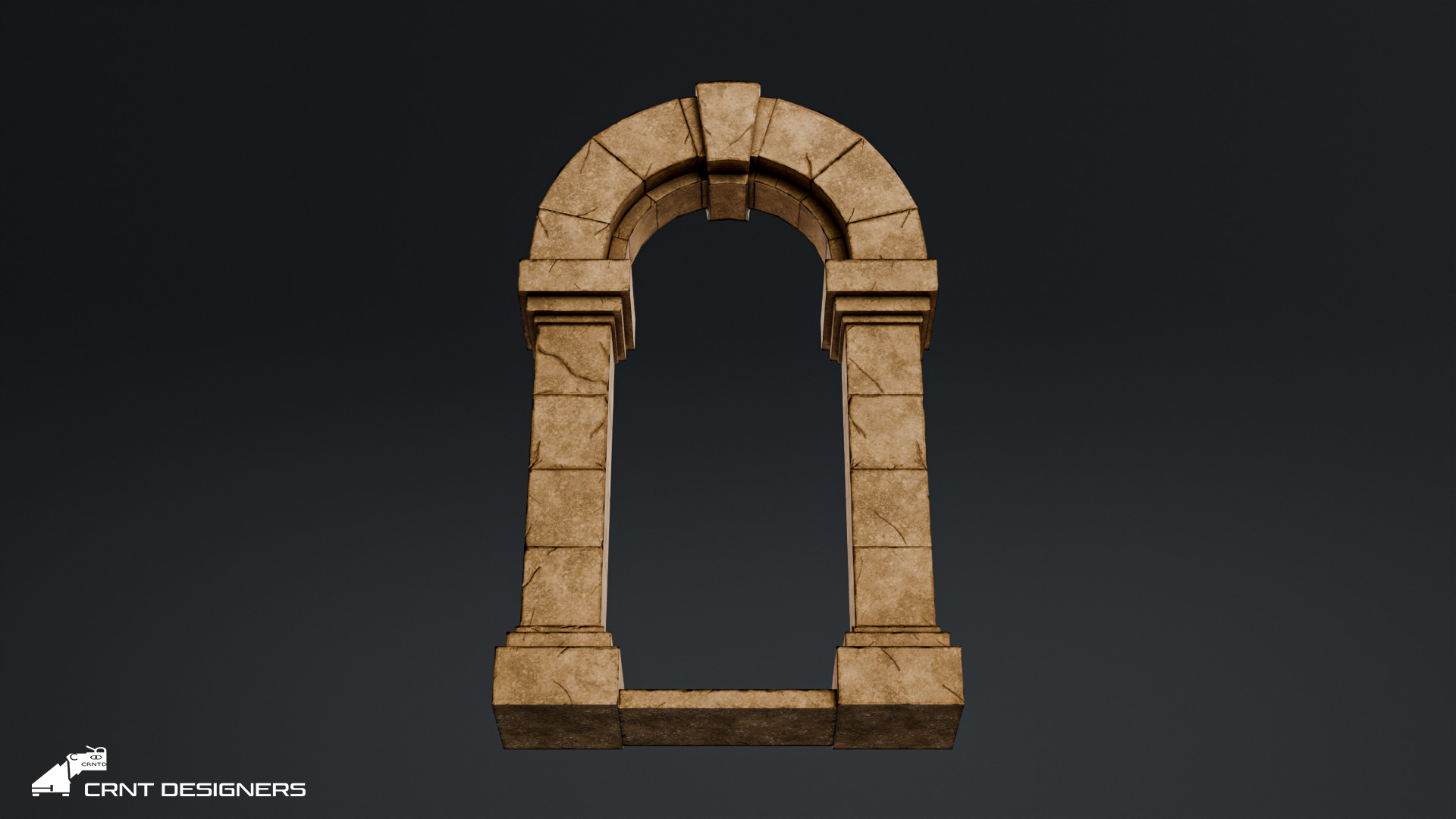 Ancient Stone Arch Low-poly 3D model_13