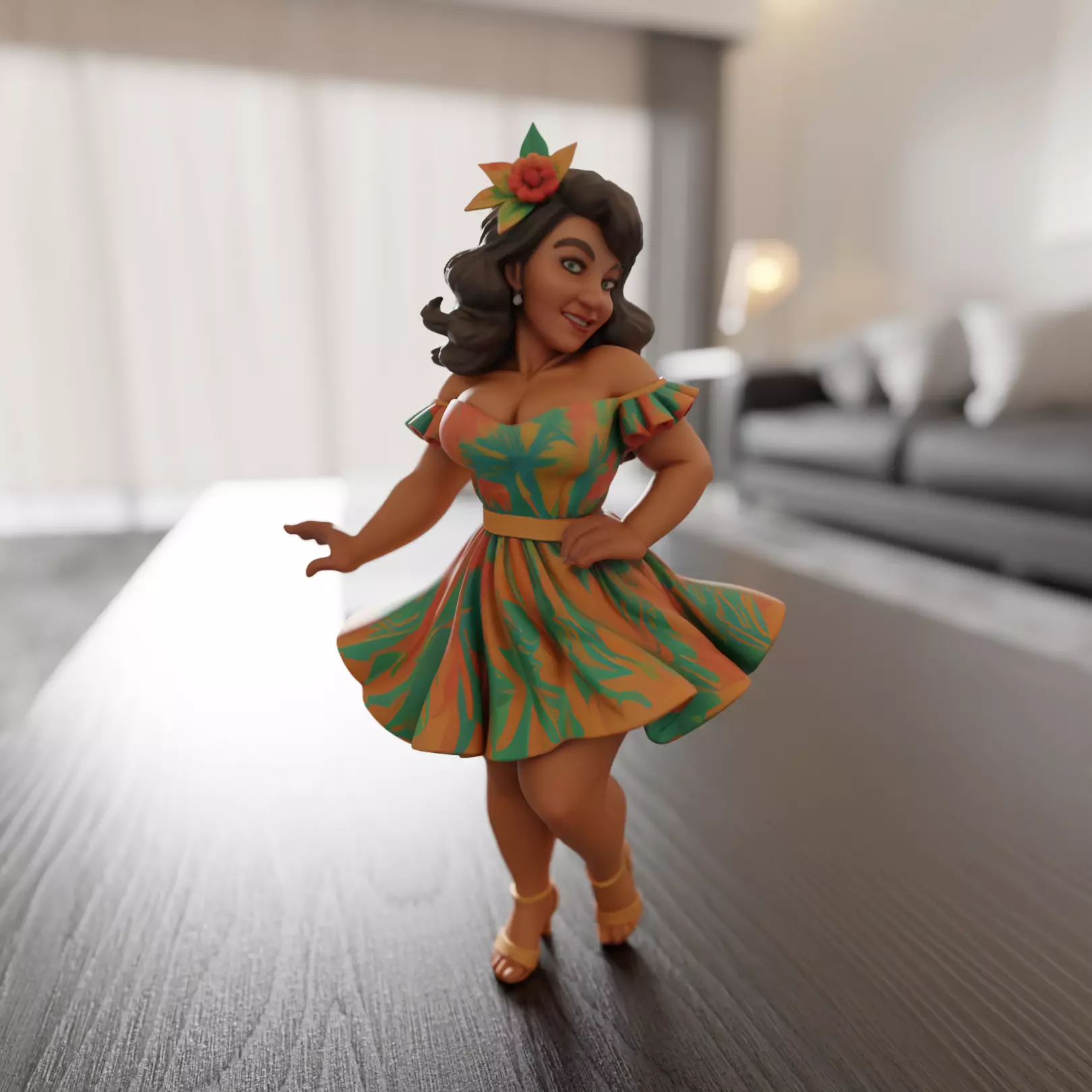 Brazilian pin-up 3D print model_0