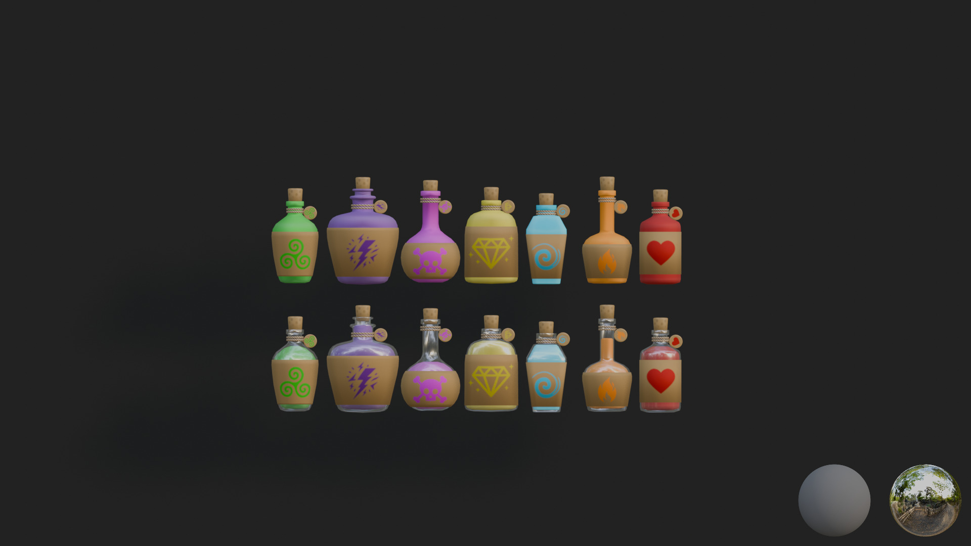 Low Poly Potion Pack Low-poly 3D model_1