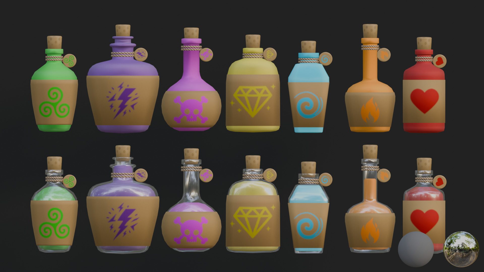 Low Poly Potion Pack Low-poly 3D model_2