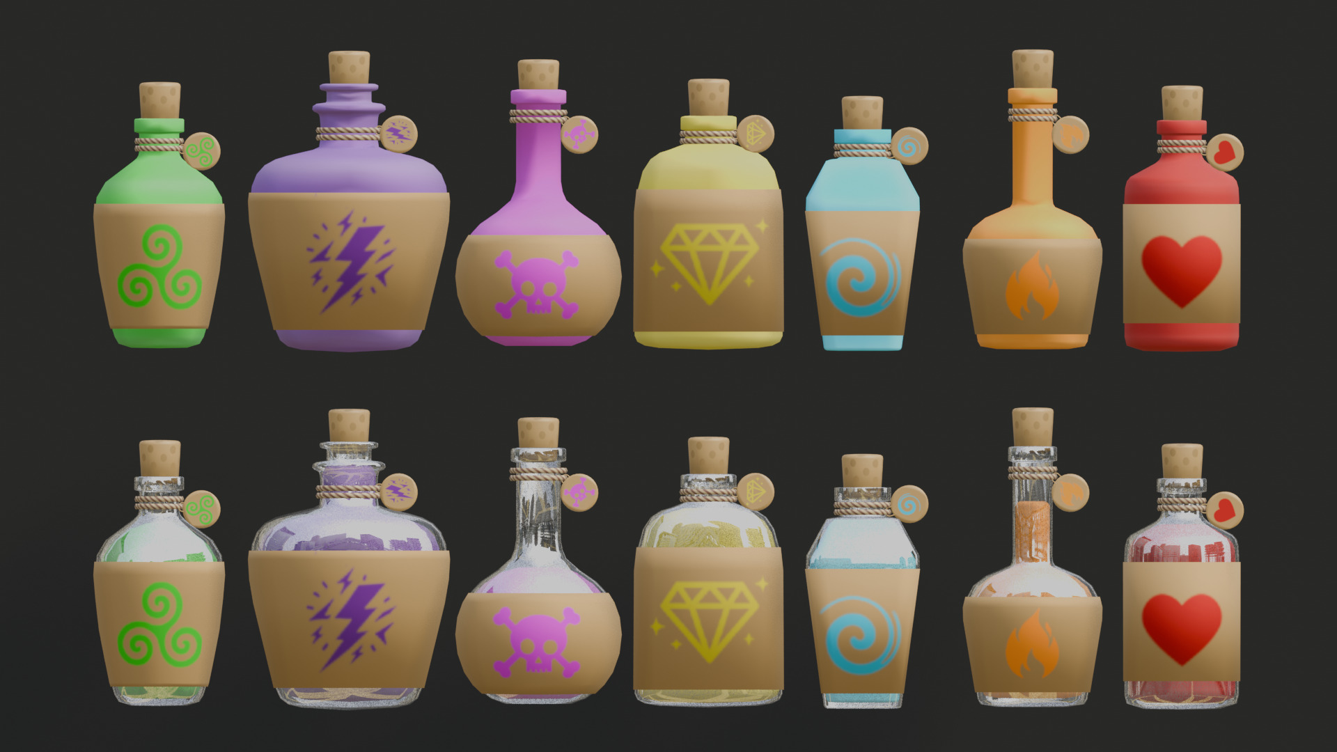 Low Poly Potion Pack Low-poly 3D model_6