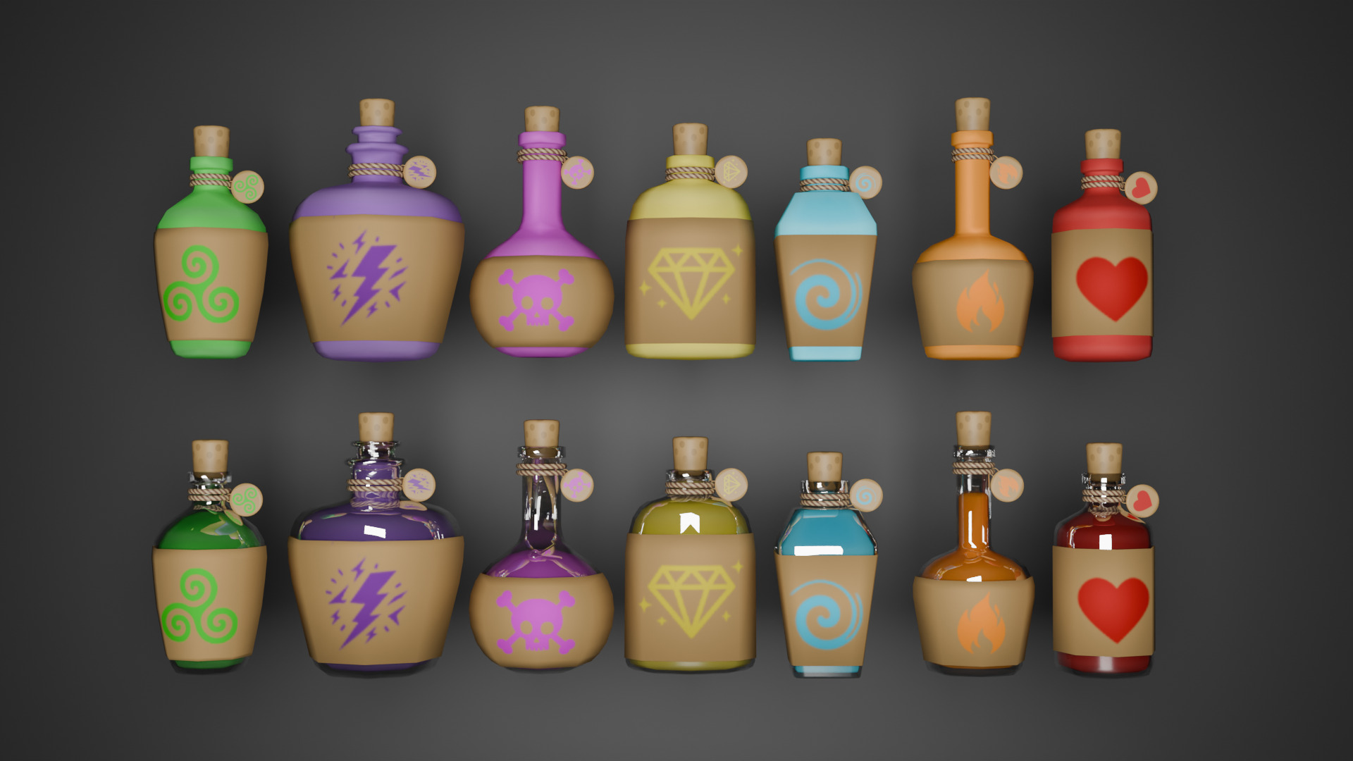 Low Poly Potion Pack Low-poly 3D model_3