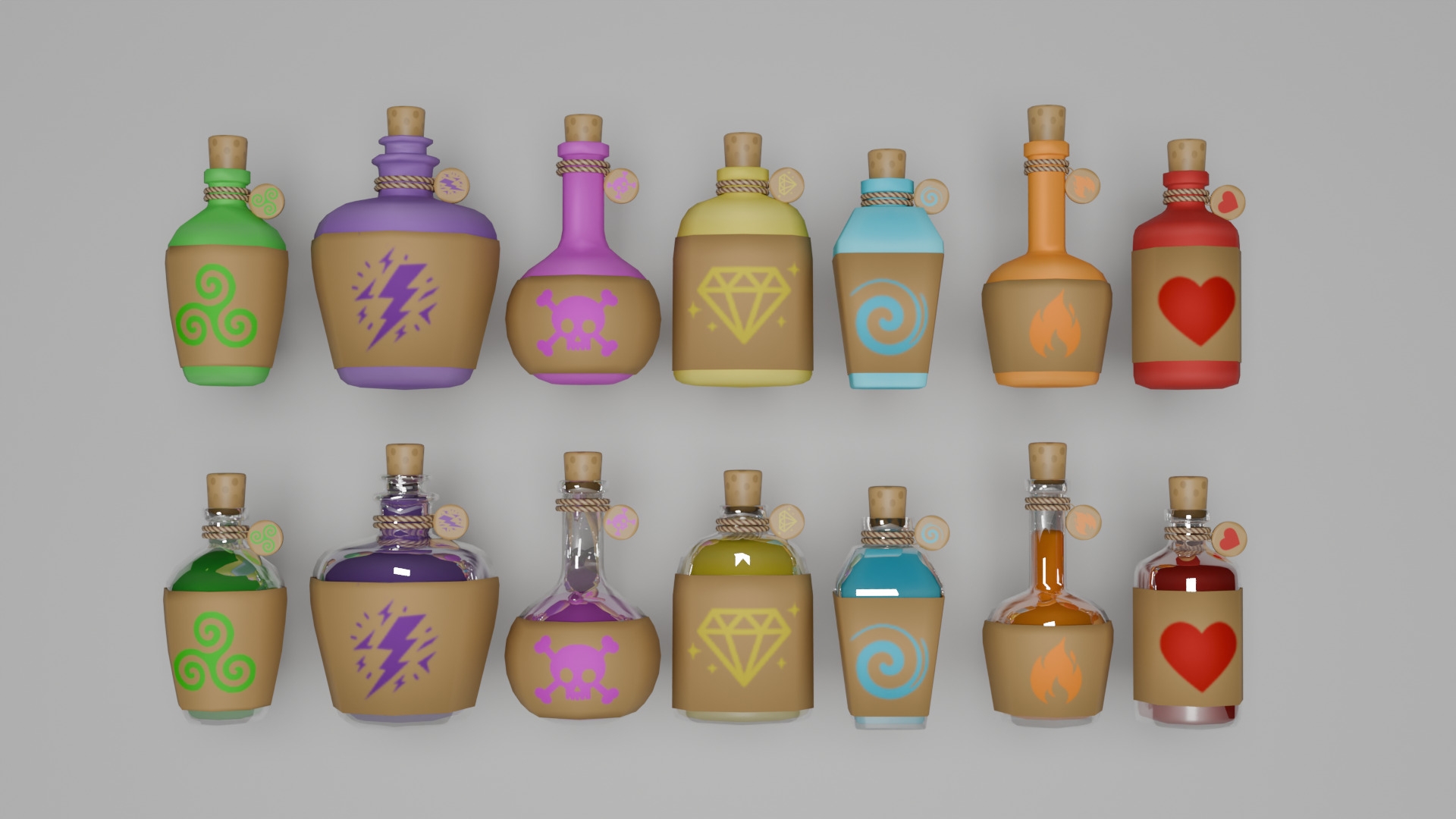 Low Poly Potion Pack Low-poly 3D model_4
