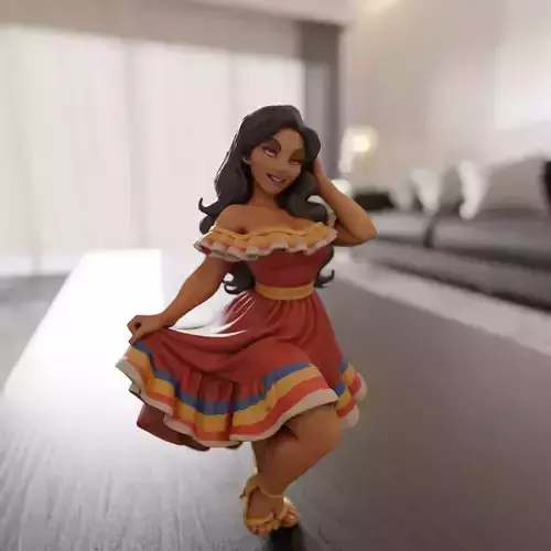 Colombian pin-up 3D print model