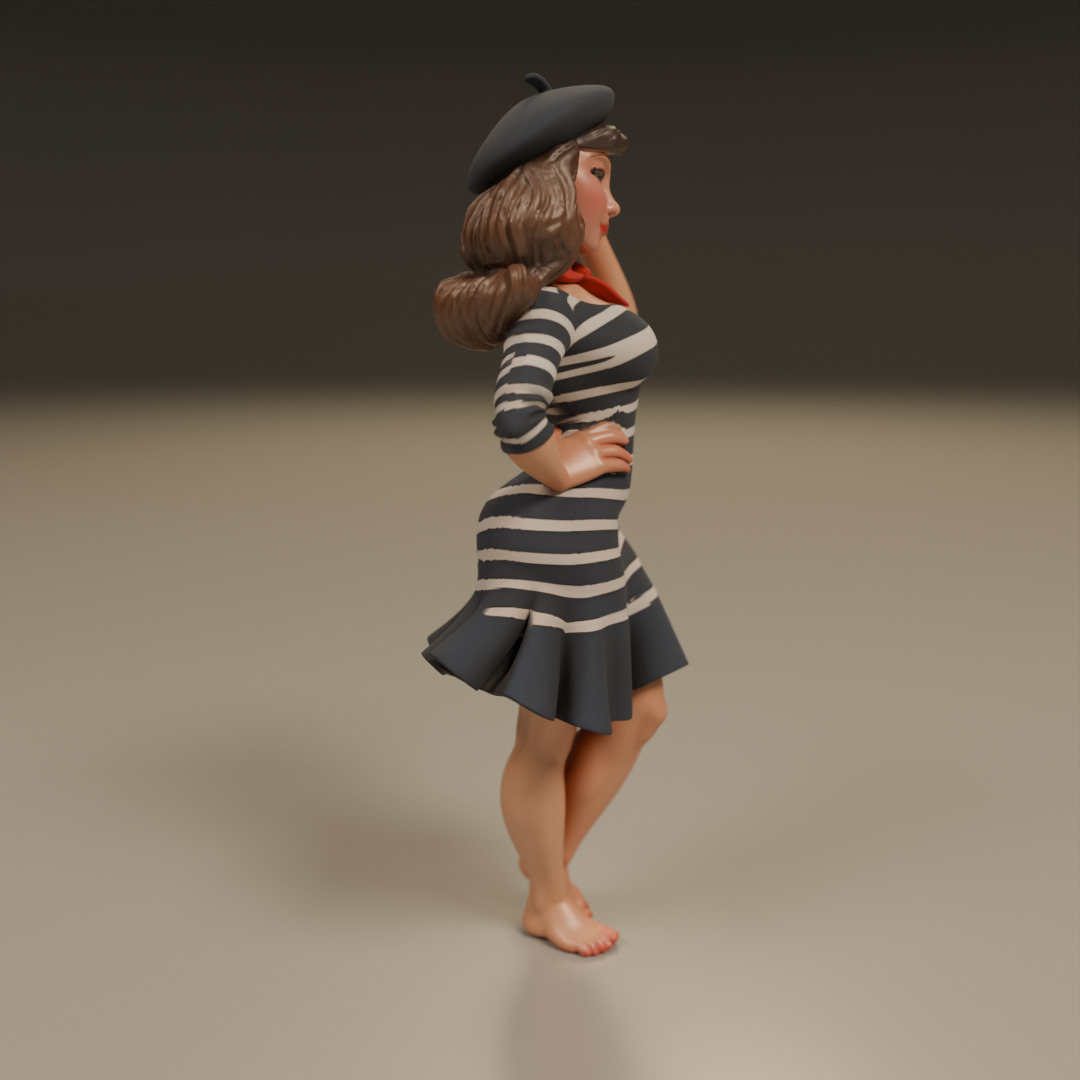 pin-up france 3D print model_9