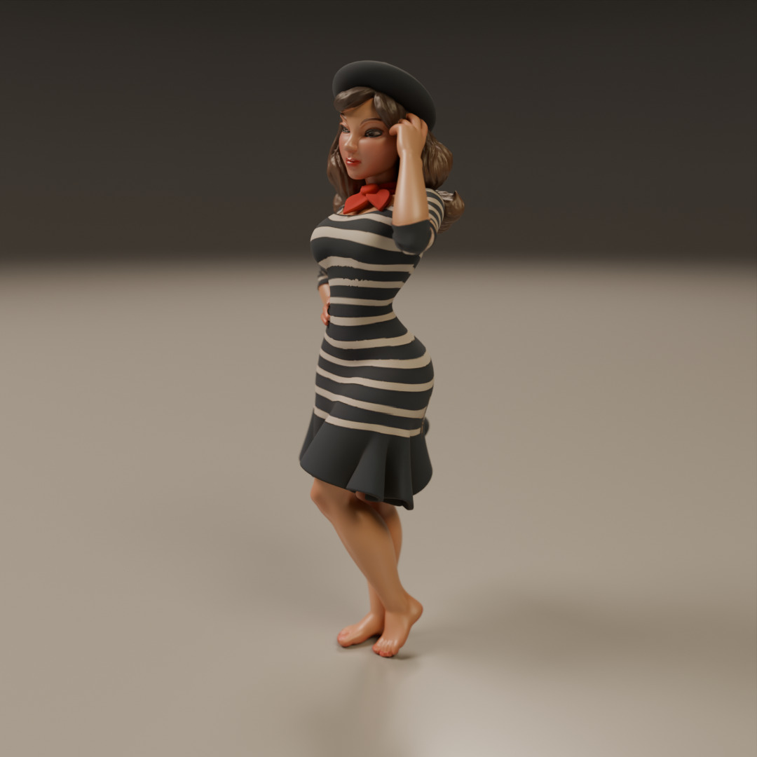pin-up france 3D print model_13