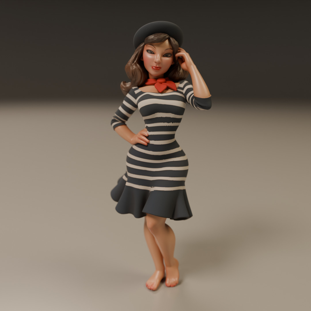 pin-up france 3D print model_16