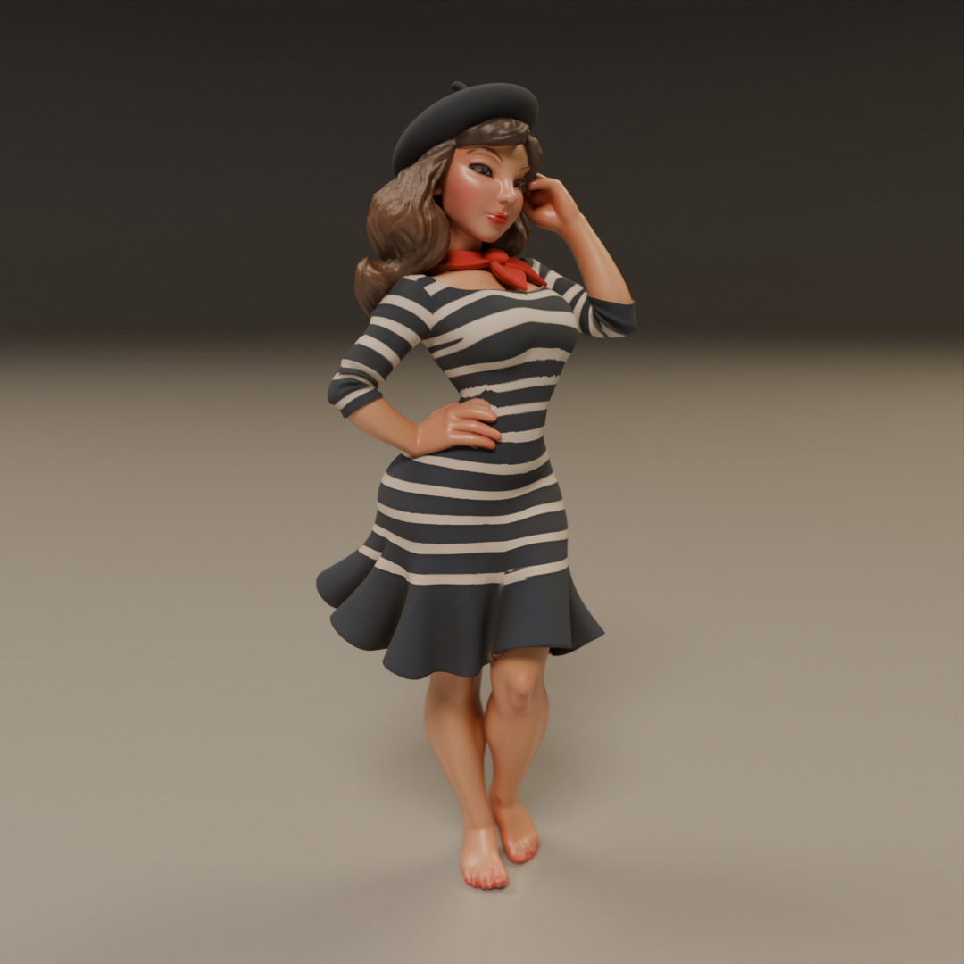 pin-up france 3D print model_12