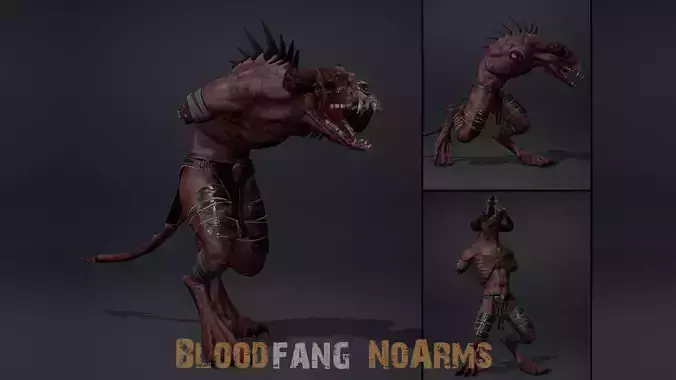 Bloodfang NoArms Low-poly 3D model