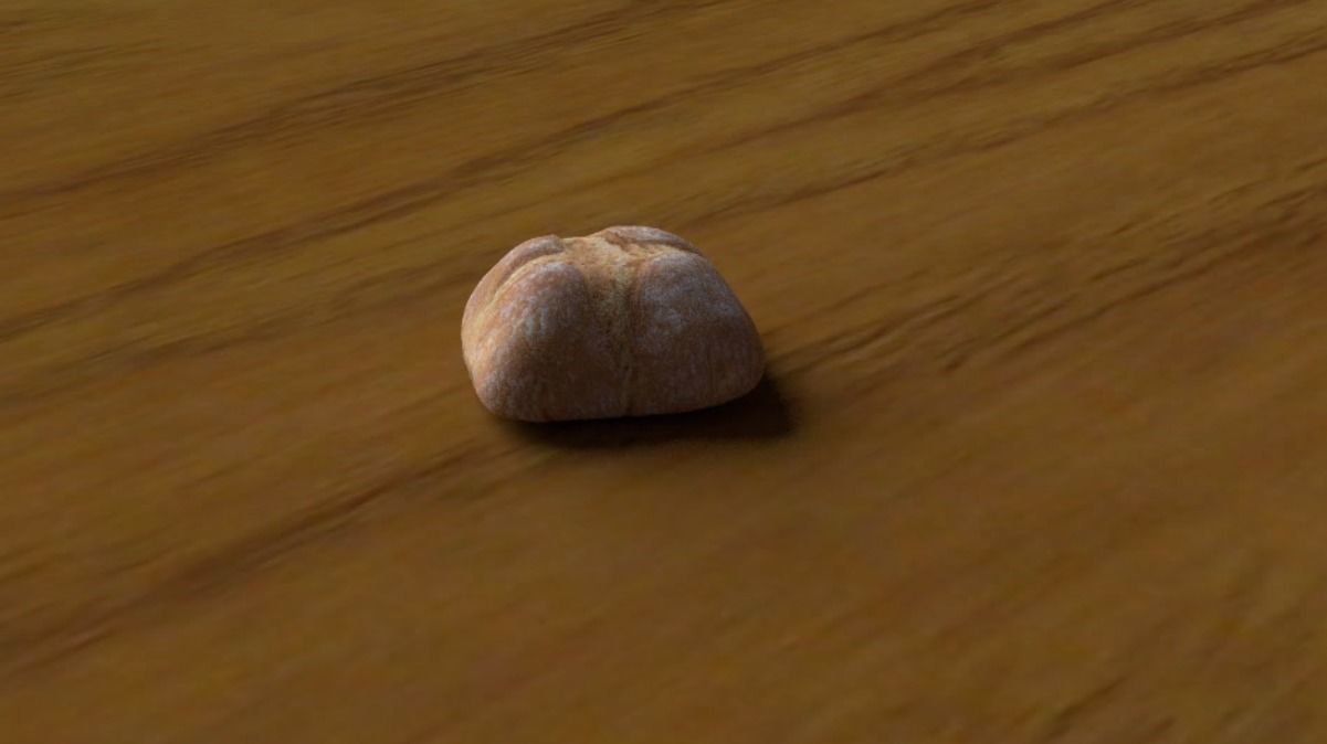 Bread loaf Low-poly 3D model_1