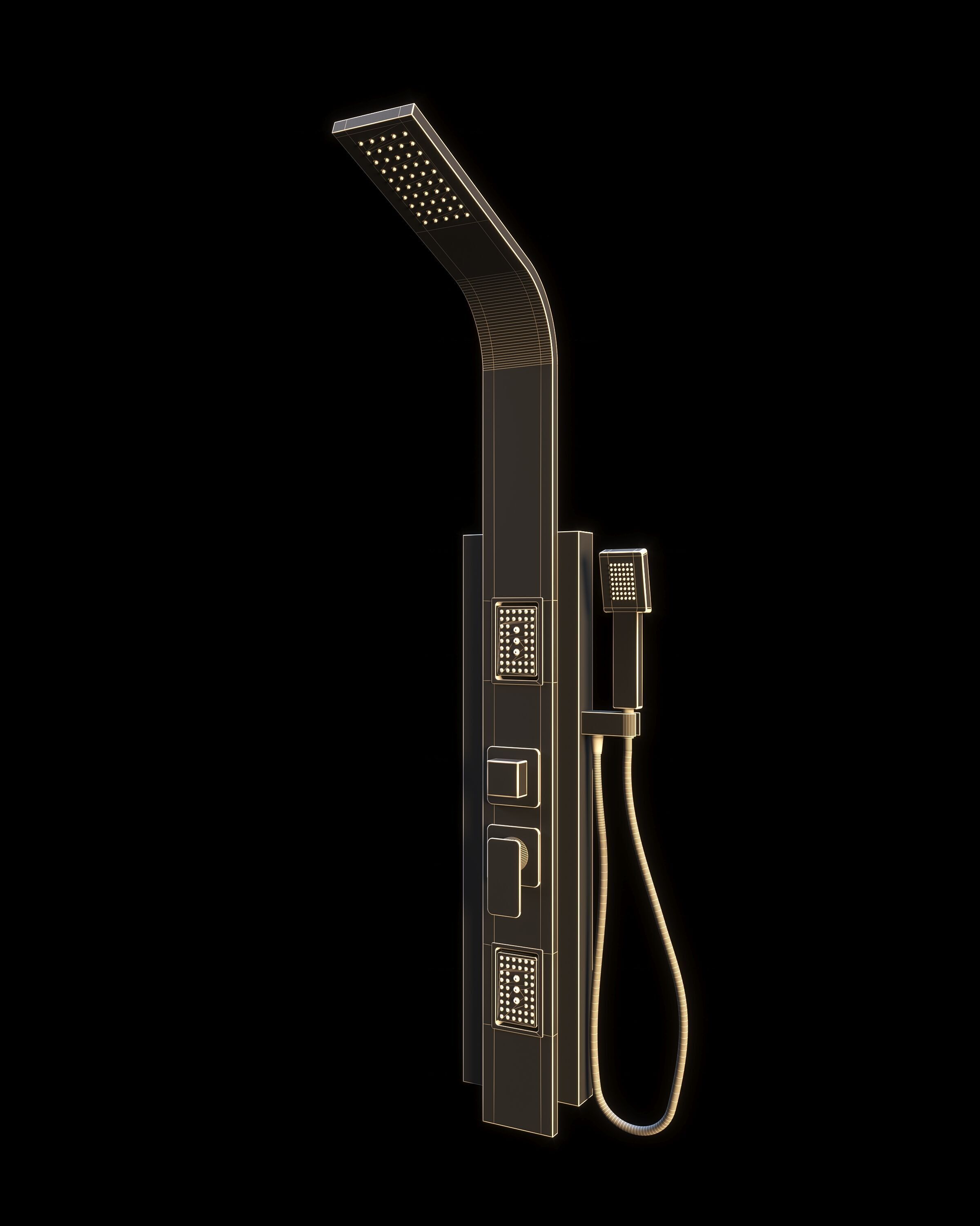 Klipen Anneta Black Shower Panel 3D model_1