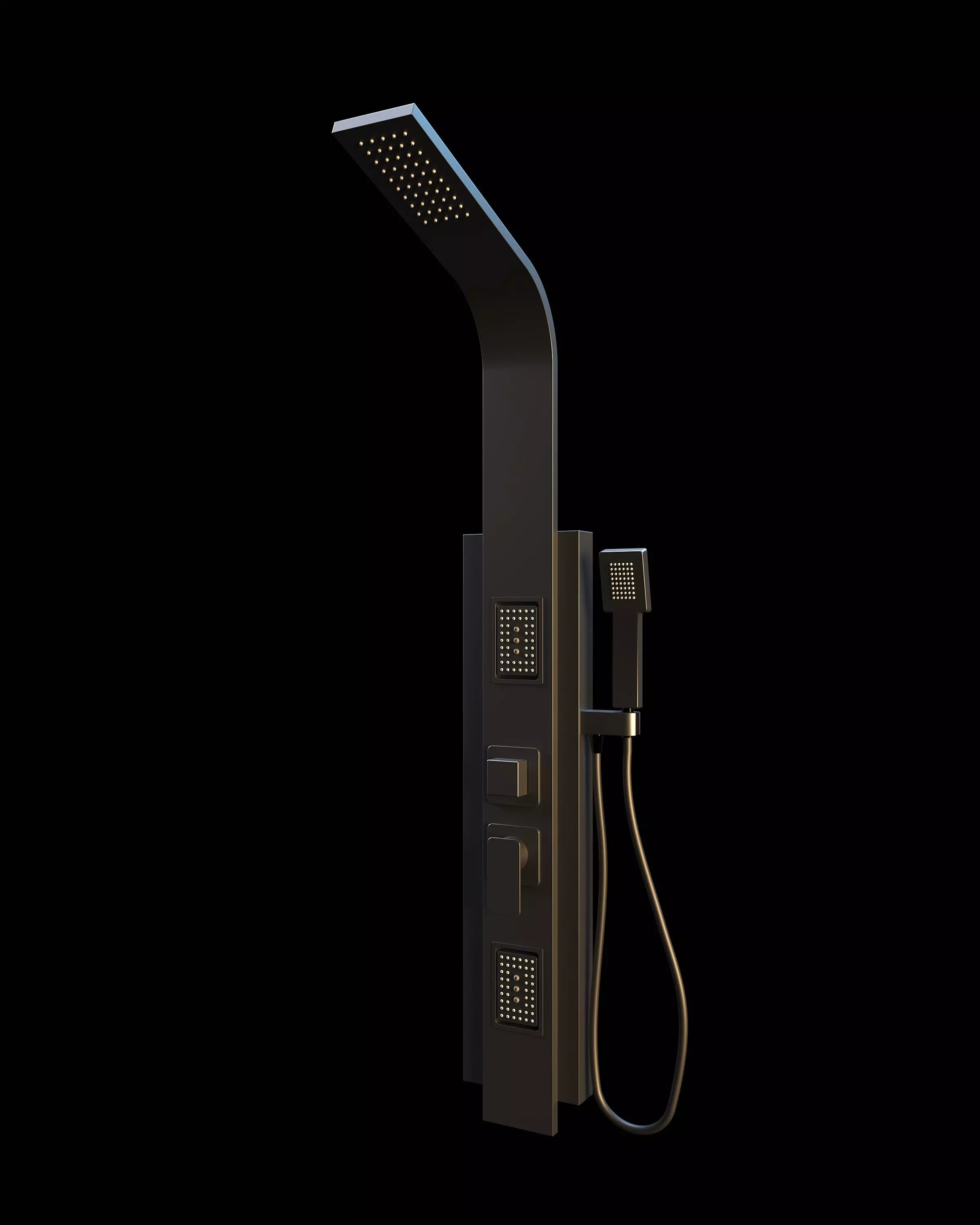 Klipen Anneta Black Shower Panel 3D model_0