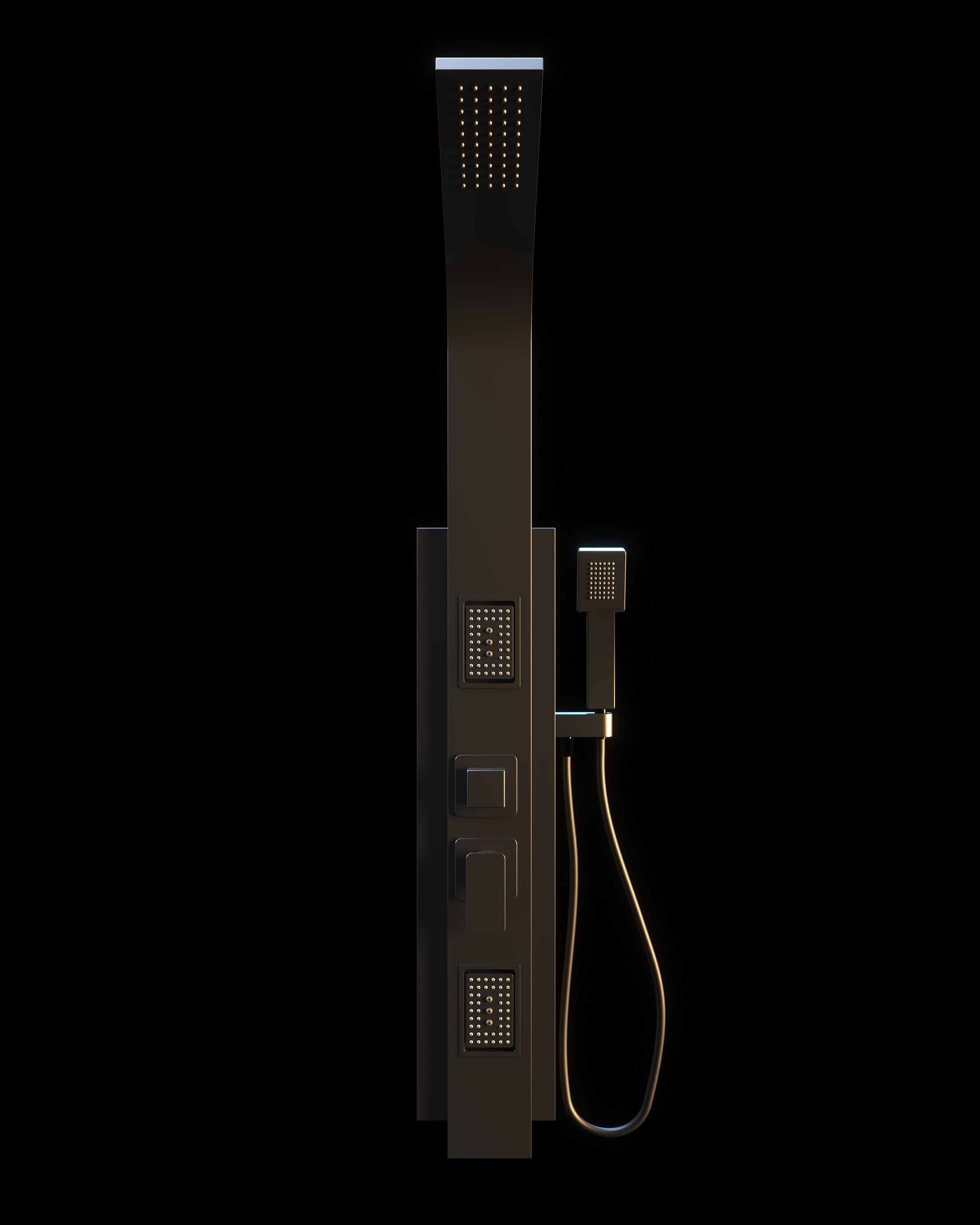 Klipen Anneta Black Shower Panel 3D model_2