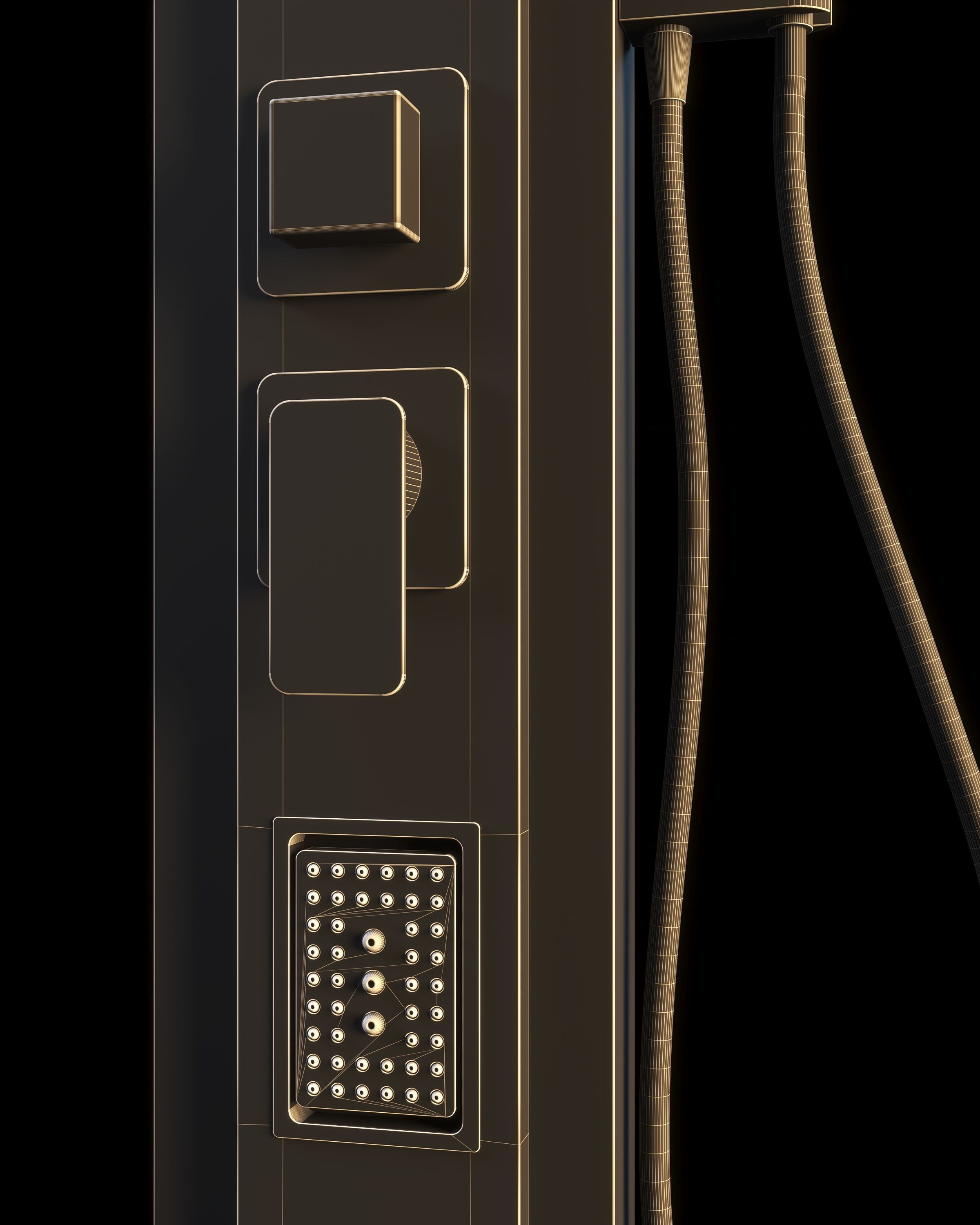 Klipen Anneta Black Shower Panel 3D model_5